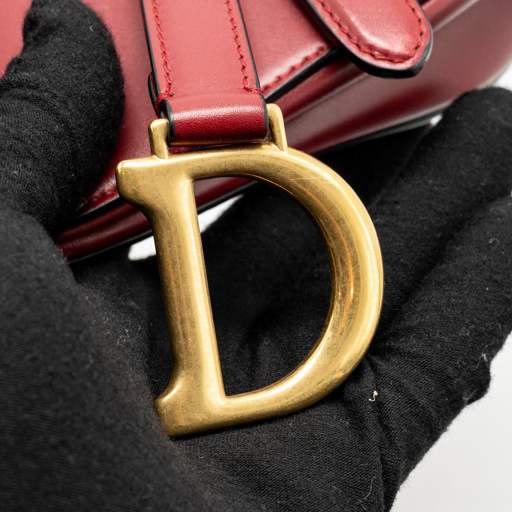 DIOR MINI SADDLE BAG CALFSKIN RED GHW