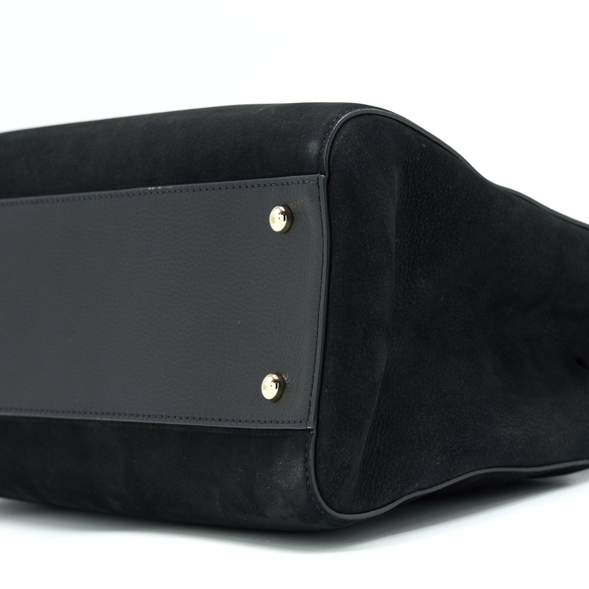 CHANEL SUEDE LEATHER TOTE BAG BLACK LGHW