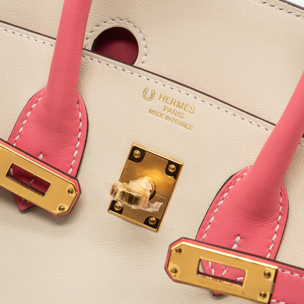 HERMES BIRKIN 25 SPECIAL ORDER SWIFT CRAIE/ROSE AZALEE GHW