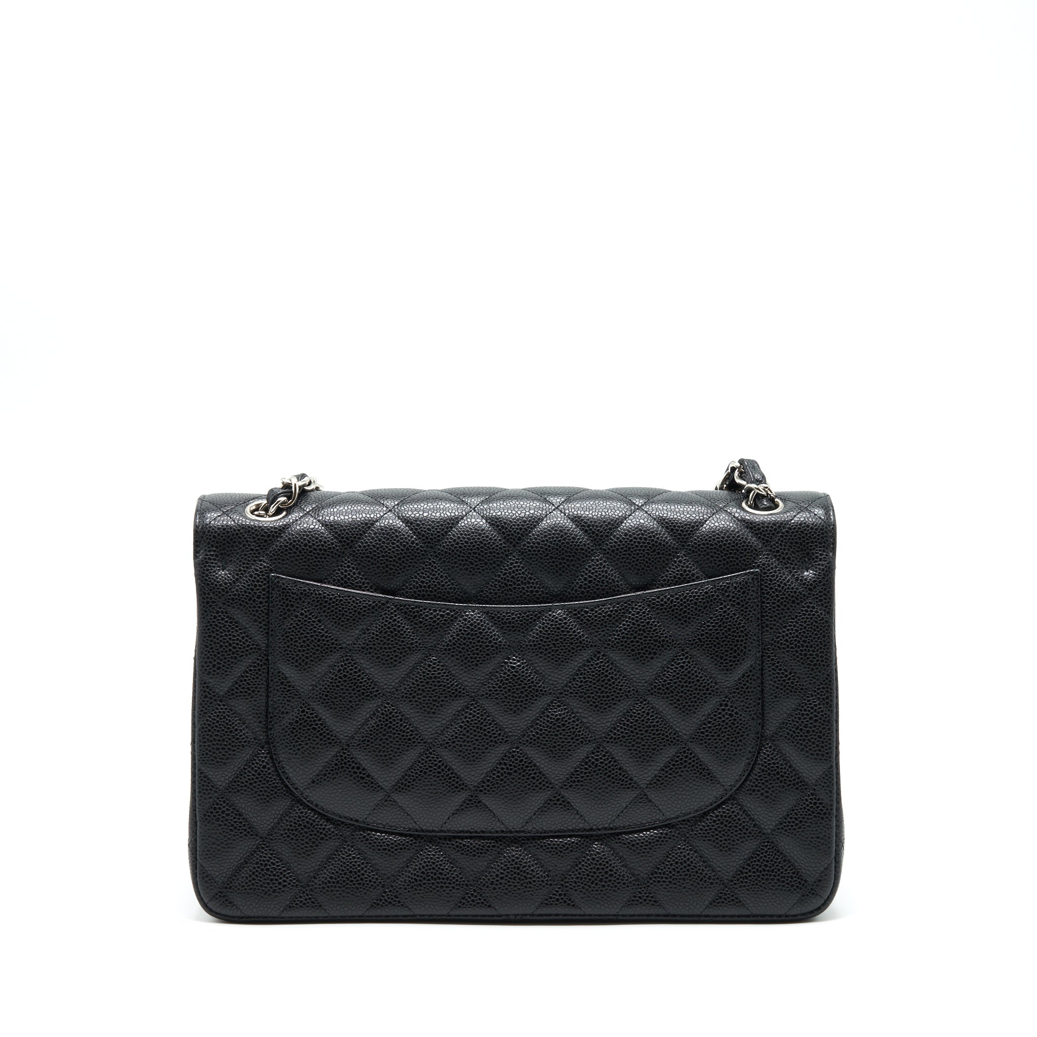 CHANEL JUMBO CLASSIC DOUBLE FLAP BAG CAVIAR BLACK SHW