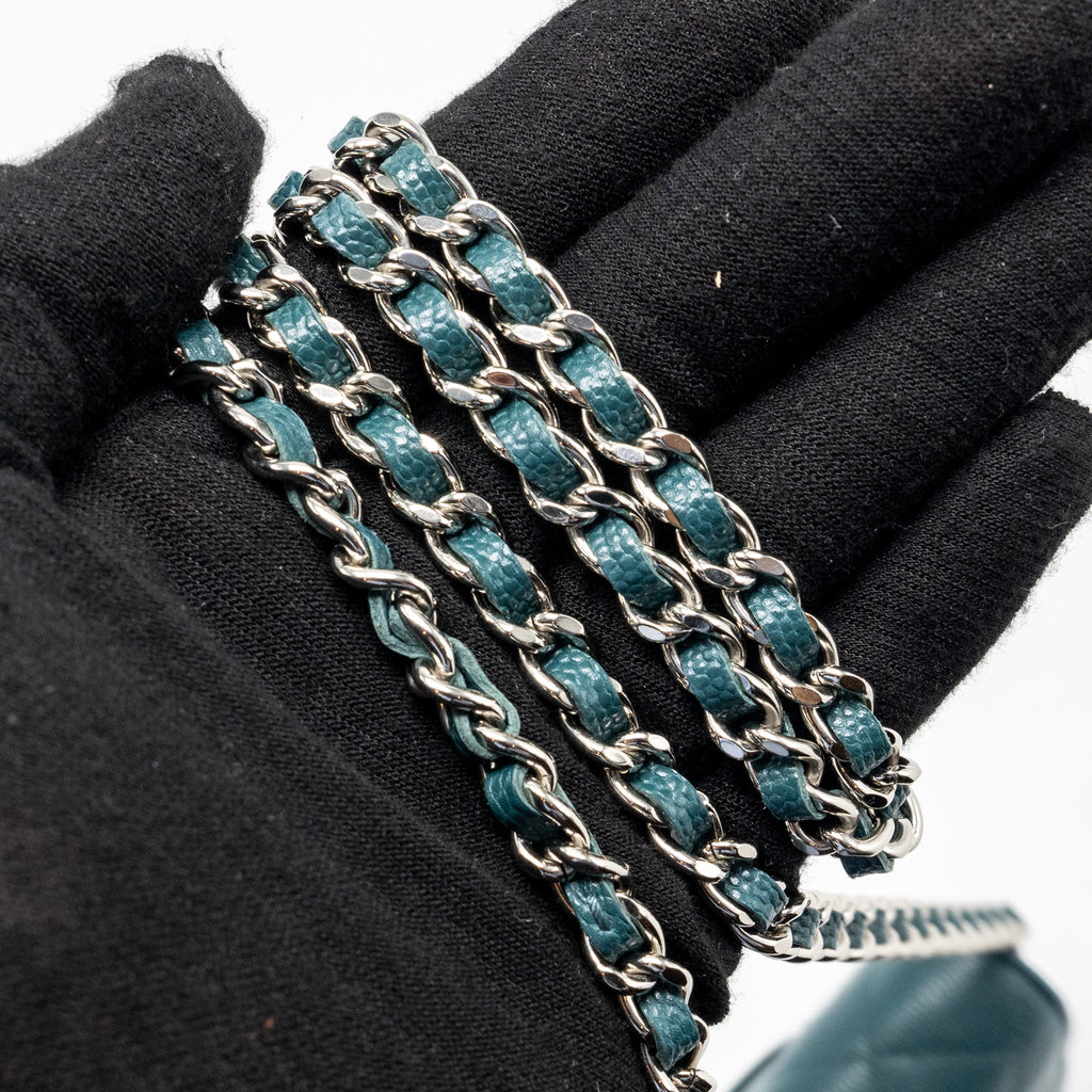 CHANEL CLASSIC WALLET ON CHAIN CAVIAR DARK GREEN SHW
