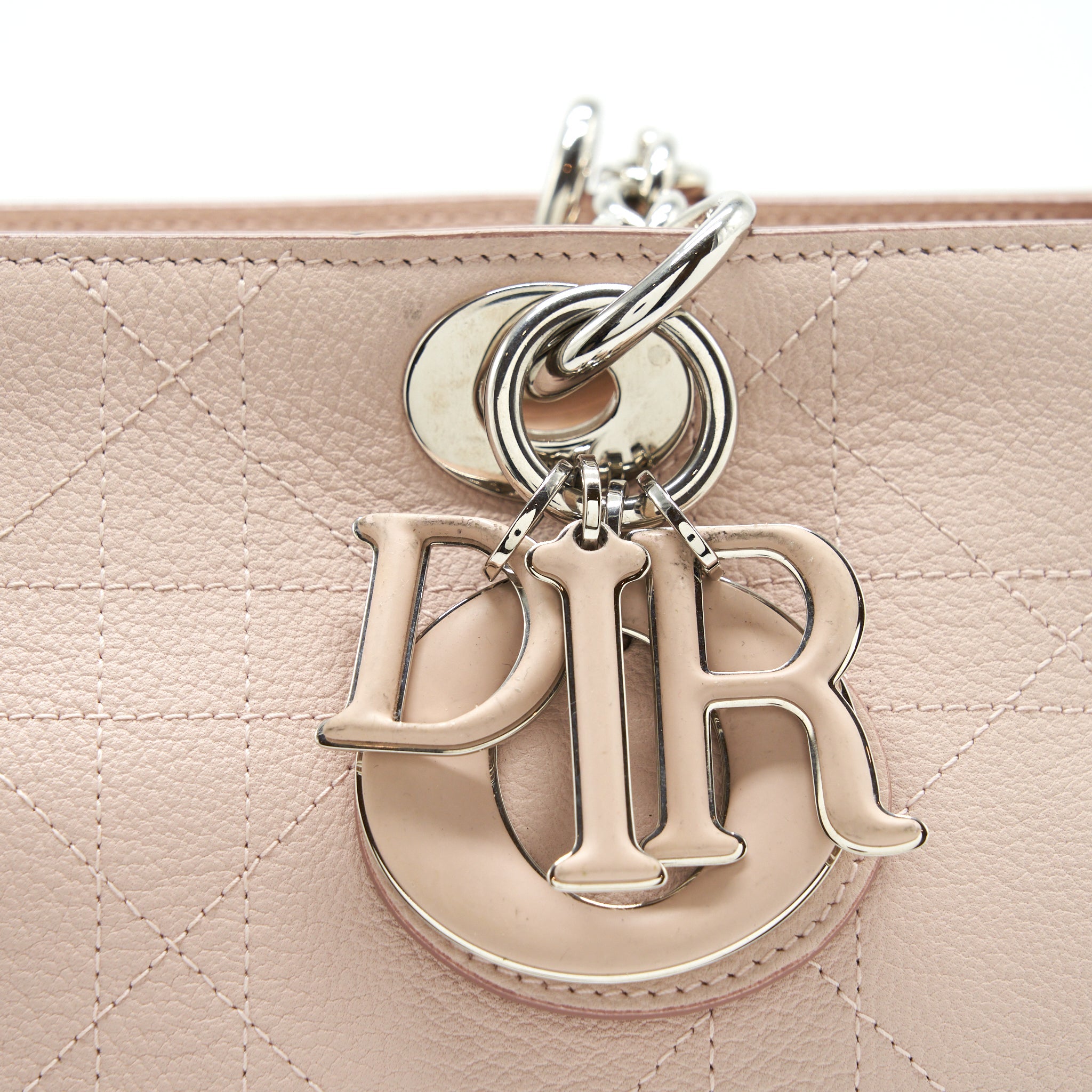 DIOR LADY DIOR TOTE BAG CALFSKIN LIGHT BEIGE SHW