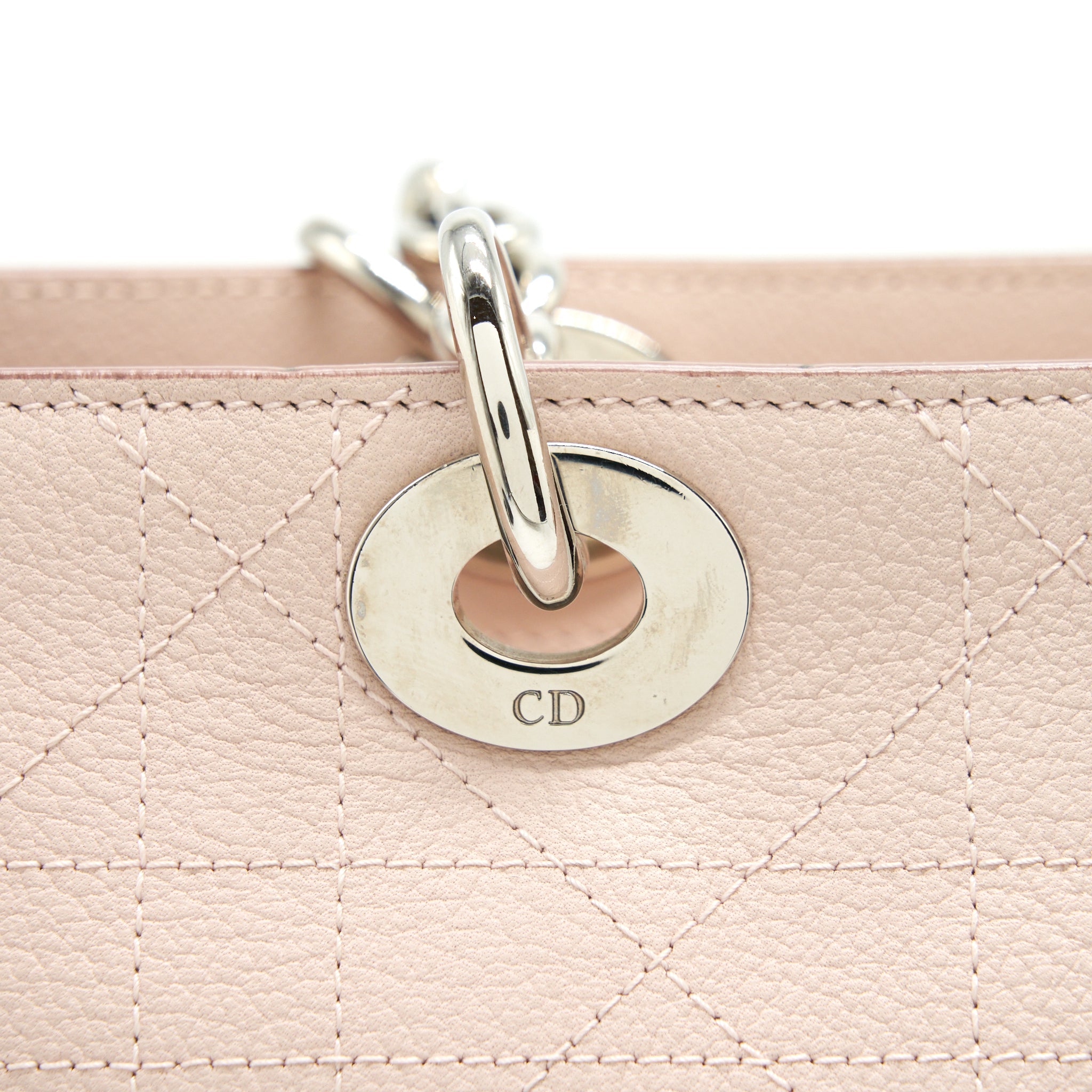 DIOR LADY DIOR TOTE BAG CALFSKIN LIGHT BEIGE SHW