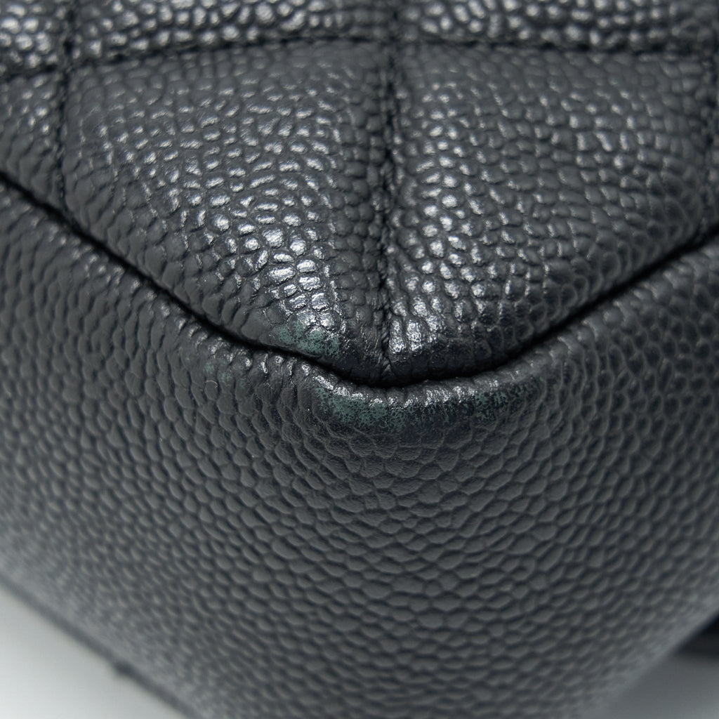 CHANEL FLAP BAG WITH INNER ZIPPER CAVIAR BLACK SHW