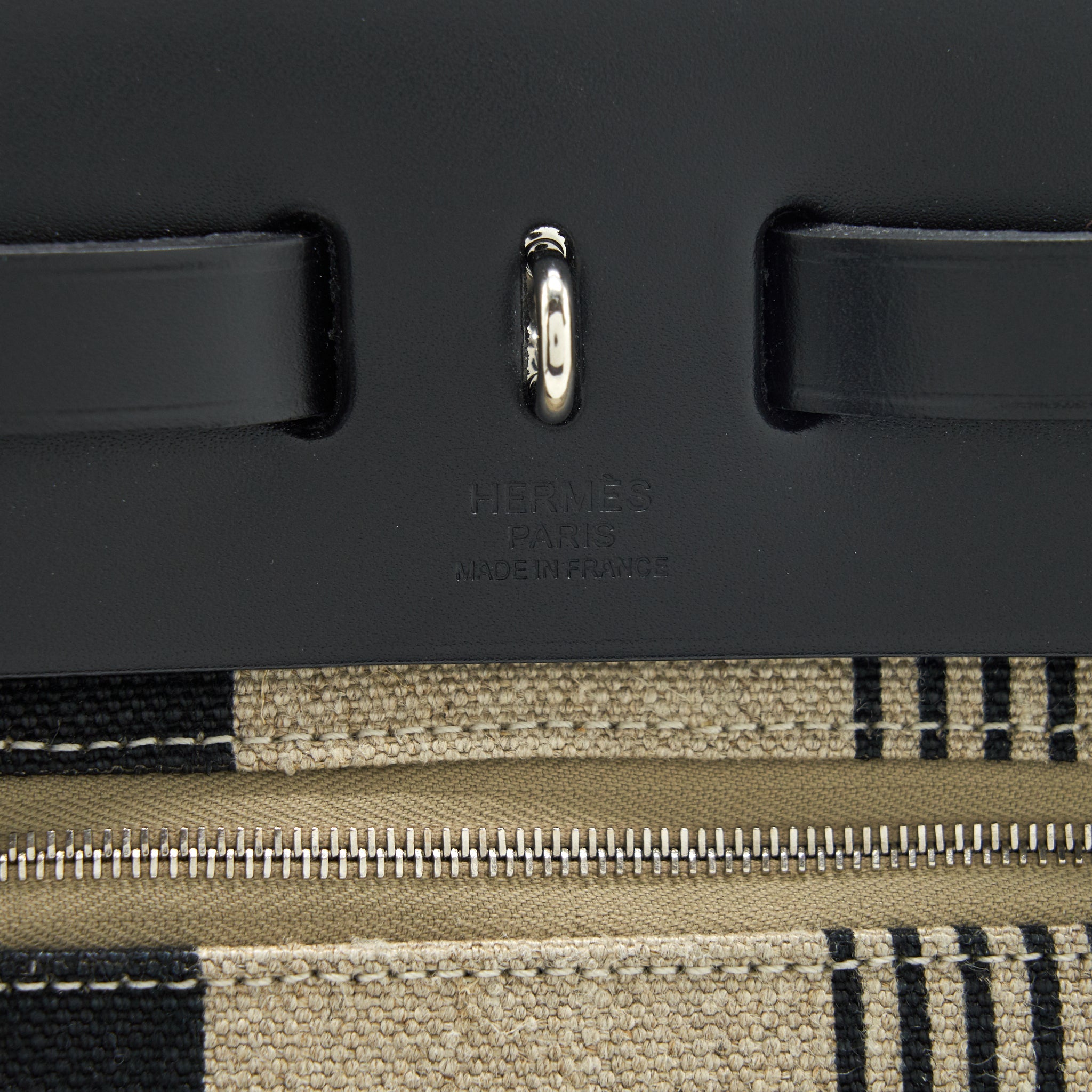 HERMES HERBAG 31 RETOURNE TOTE BAG TOILE CAMP H VIBRATION BLACK