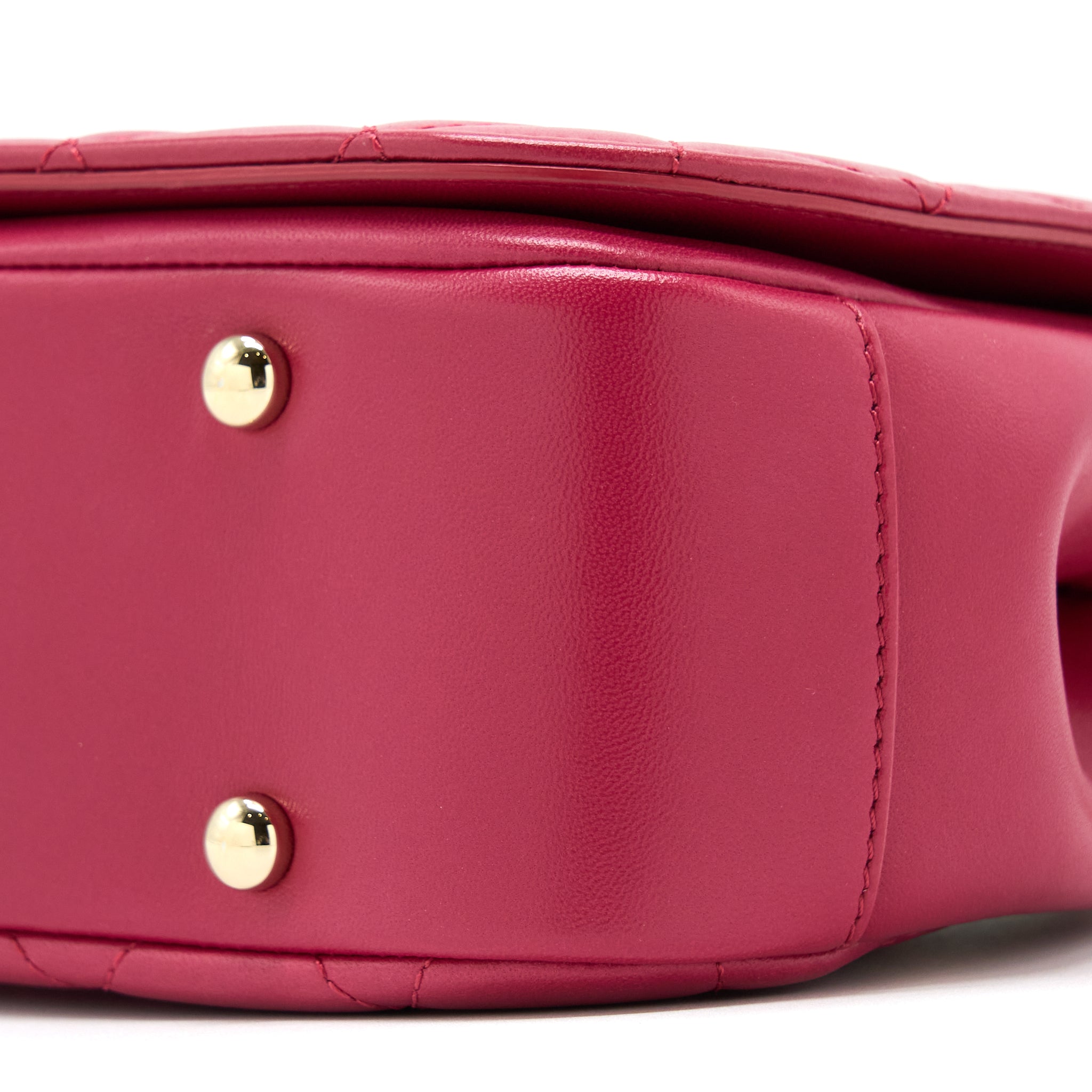 CHANEL TOP HANDLE FLAP BAG CROSSBODY LAMBSKIN PINK GHW