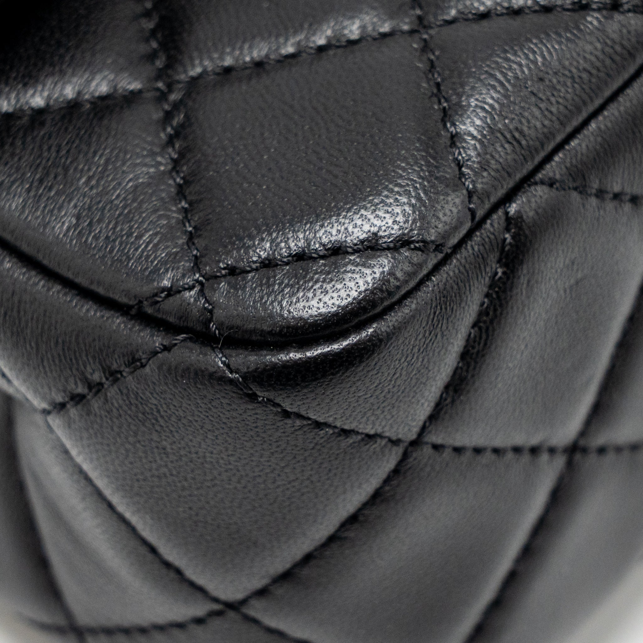 CHANEL PEARL CRUSH MINI RECTANGULAR FLAP BAG LAMBSKIN BLACK GHW (MICROCHIP)