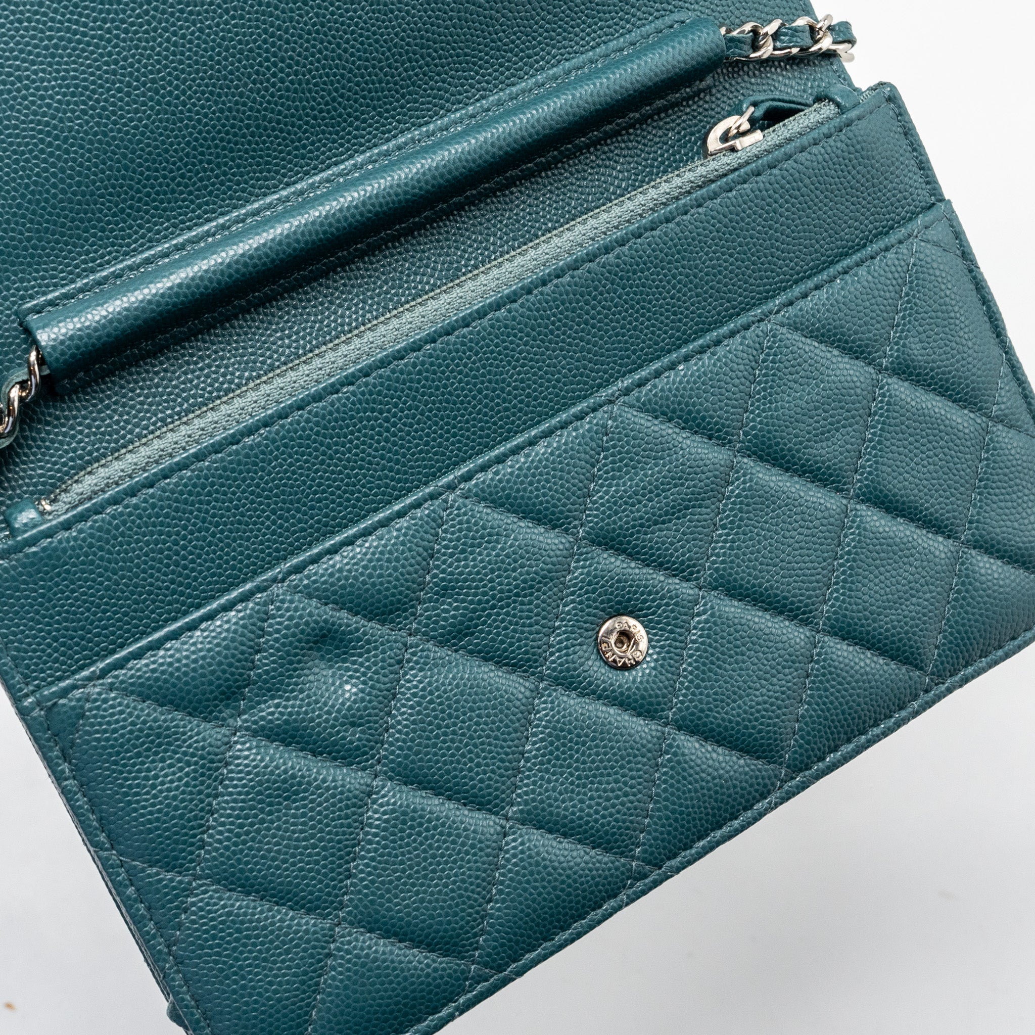 CHANEL CLASSIC WALLET ON CHAIN CAVIAR DARK GREEN SHW