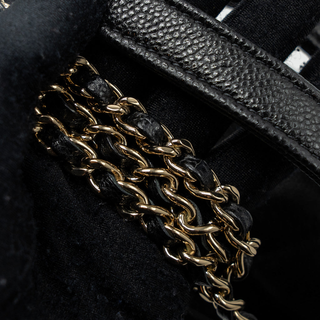 CHANEL SMALL BUSINESS AFFINITY CAVIAR BLACK LGHW (MICROCHIP)