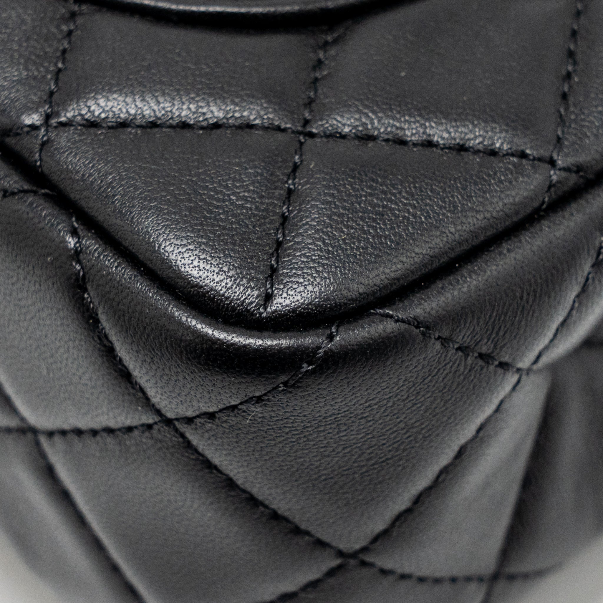 CHANEL PEARL CRUSH MINI RECTANGULAR FLAP BAG LAMBSKIN BLACK GHW (MICROCHIP)