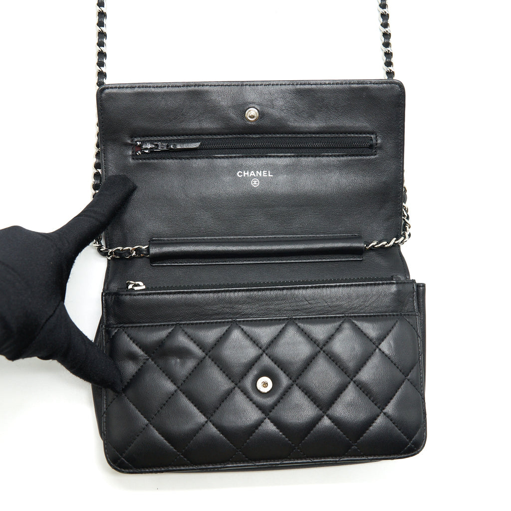 CHANEL WALLET ON CHAIN LAMBSKIN BLACK SHW