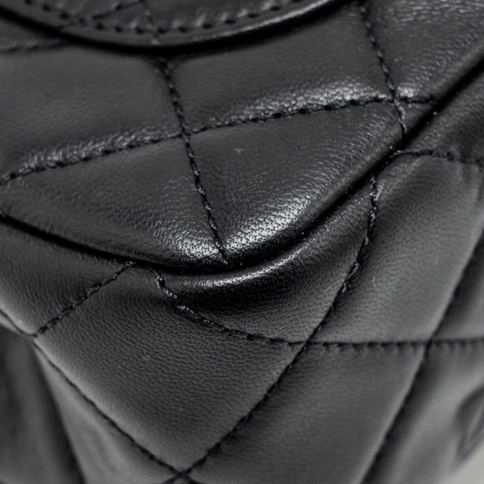 CHANEL PEARL CRUSH MINI RECTANGULAR FLAP BAG LAMBSKIN BLACK GHW (MICROCHIP)