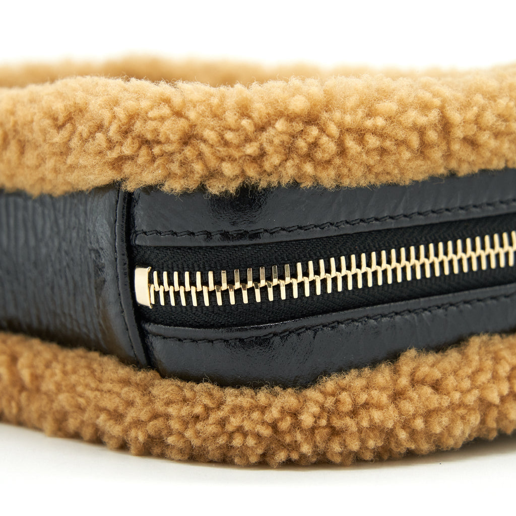 CHANEL CC MANIA WAIST BAG SHEARLING AND SHINY CRUMPLED SHEEPSKIN SMALL