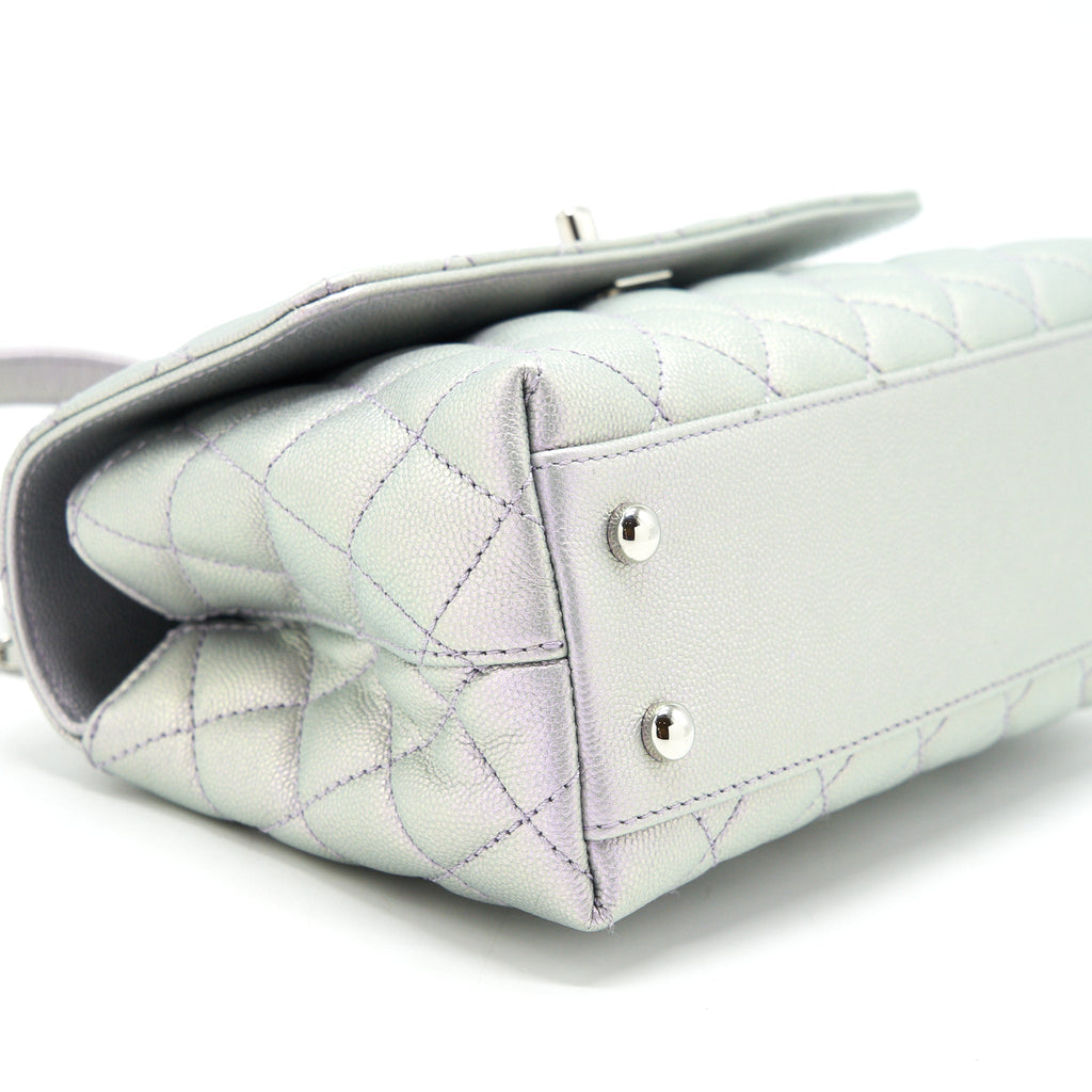 CHANEL 21K SMALL COCO HANDLE 24CM LILAC RAINBOW HARDWARE
