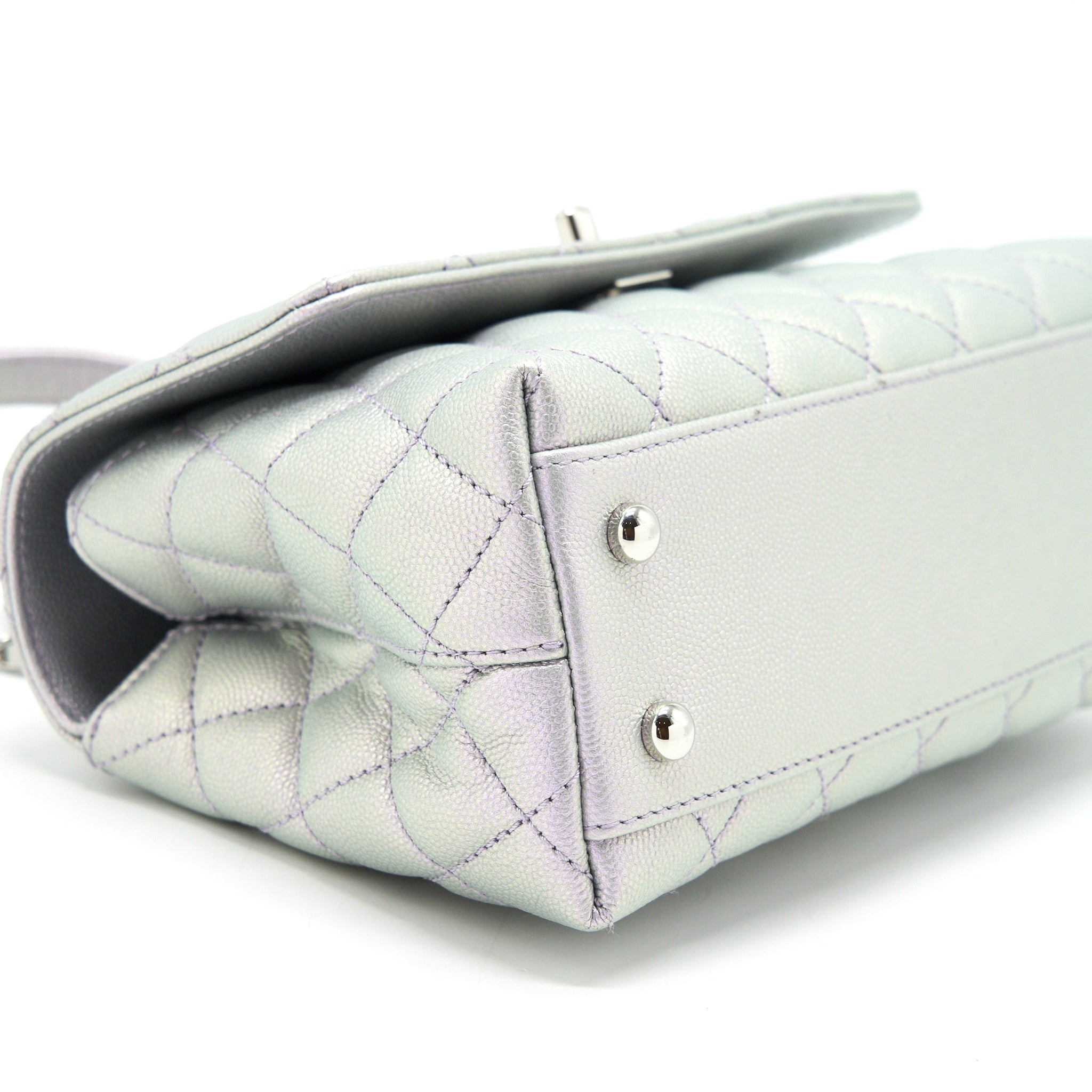 CHANEL 21K SMALL COCO HANDLE 24CM LILAC RAINBOW HARDWARE