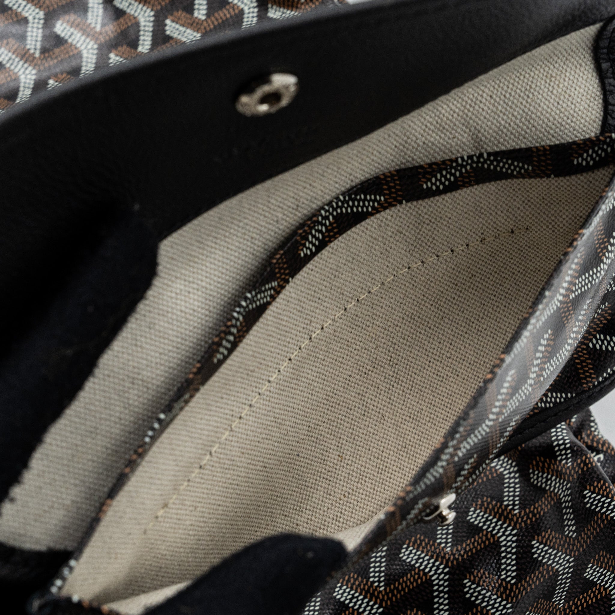 GOYARD SAINT LOUIS PM TOTE BAG GOYARDINE CANVAS BLACK / MULTICOLOR