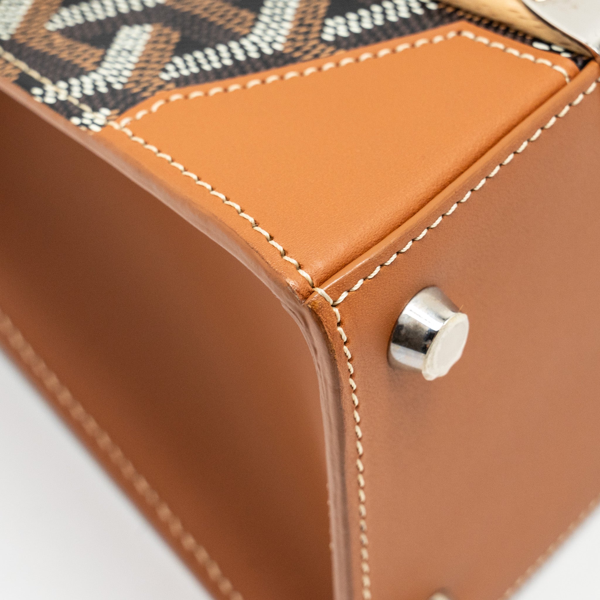 GOYARD MINI STRUCTURE SAIGON BAG CANVAS / CALFSKIN BLACK/TAN SHW