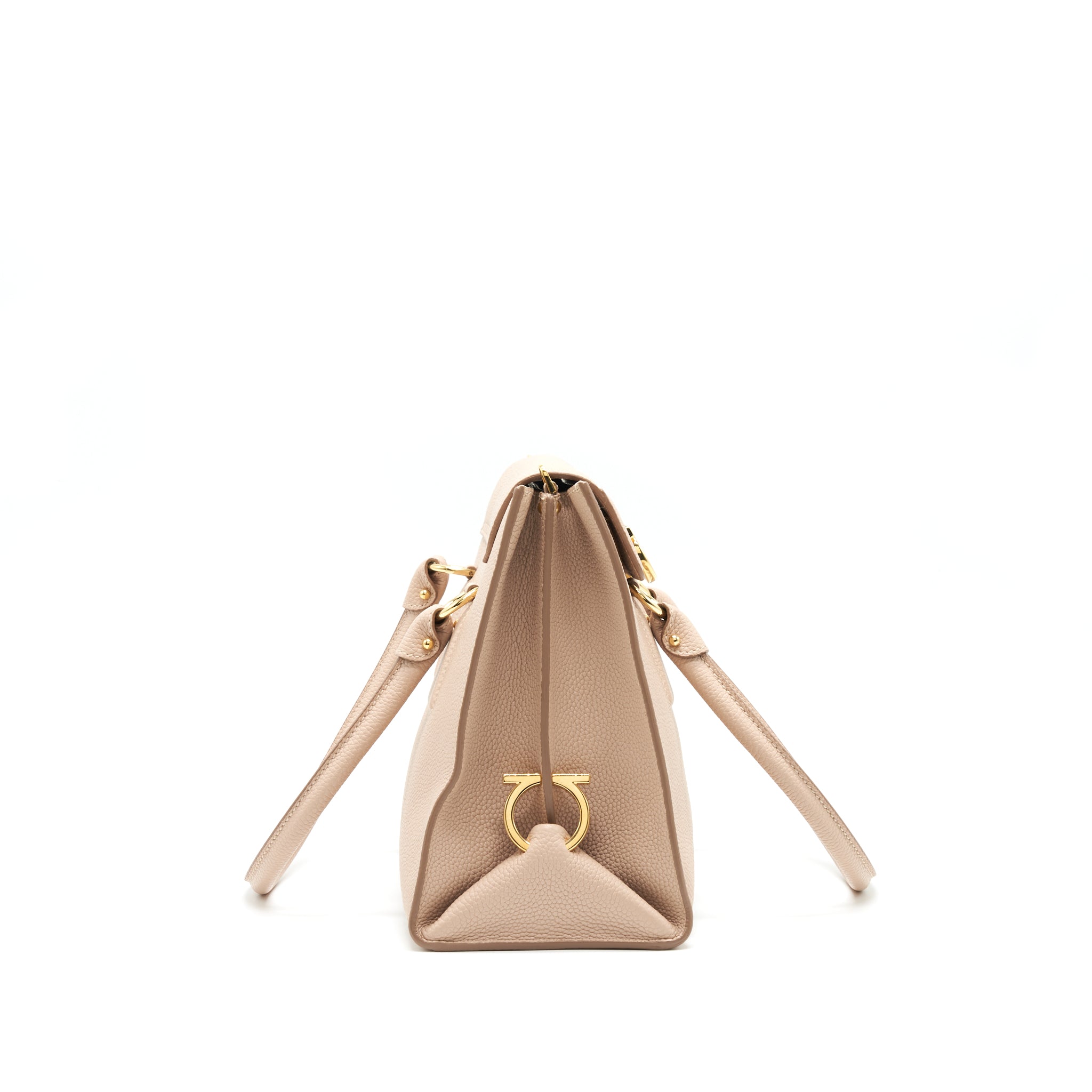 FERRAGAMO TOP HANDLE TOTE BAG GRANIED CALFSKIN