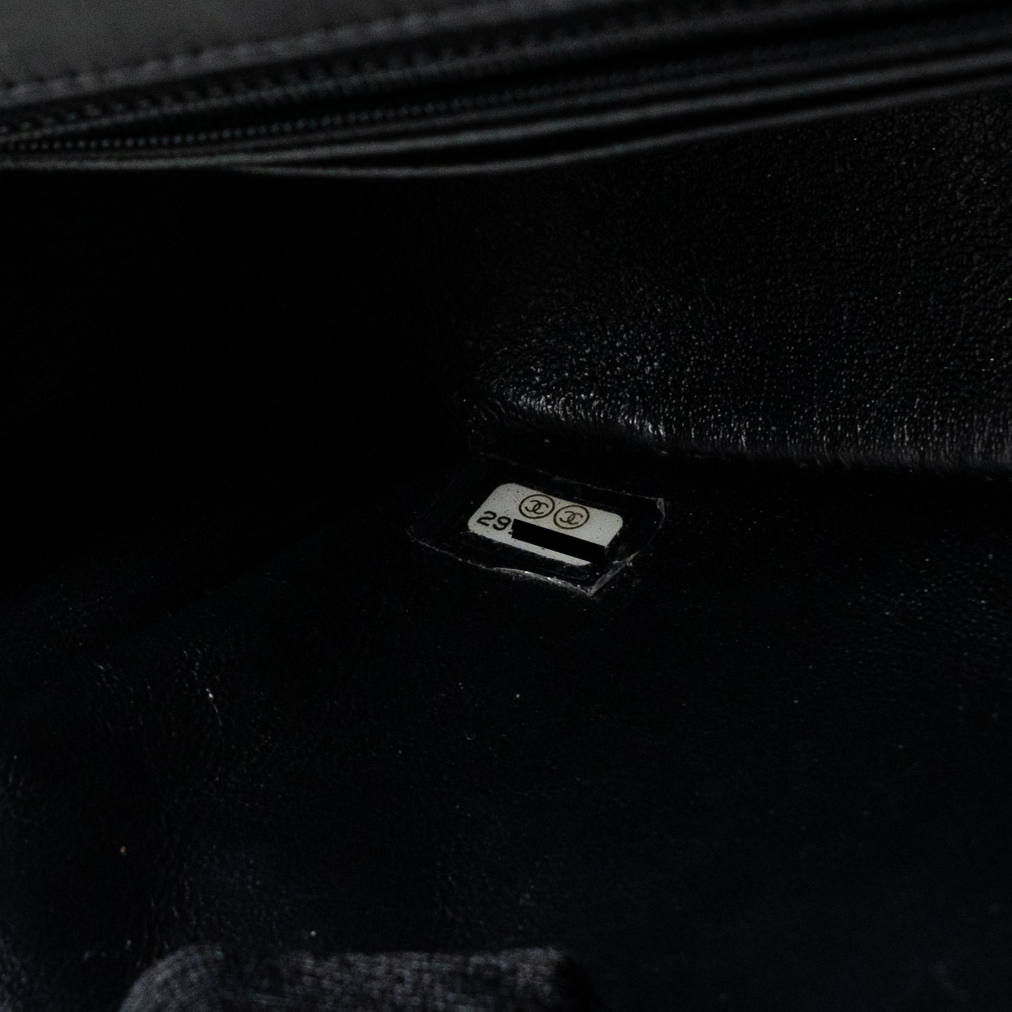 CHANEL CLASSIC MINI RECTANGULAR FLAP BAG LAMBSKIN BLACK SHW