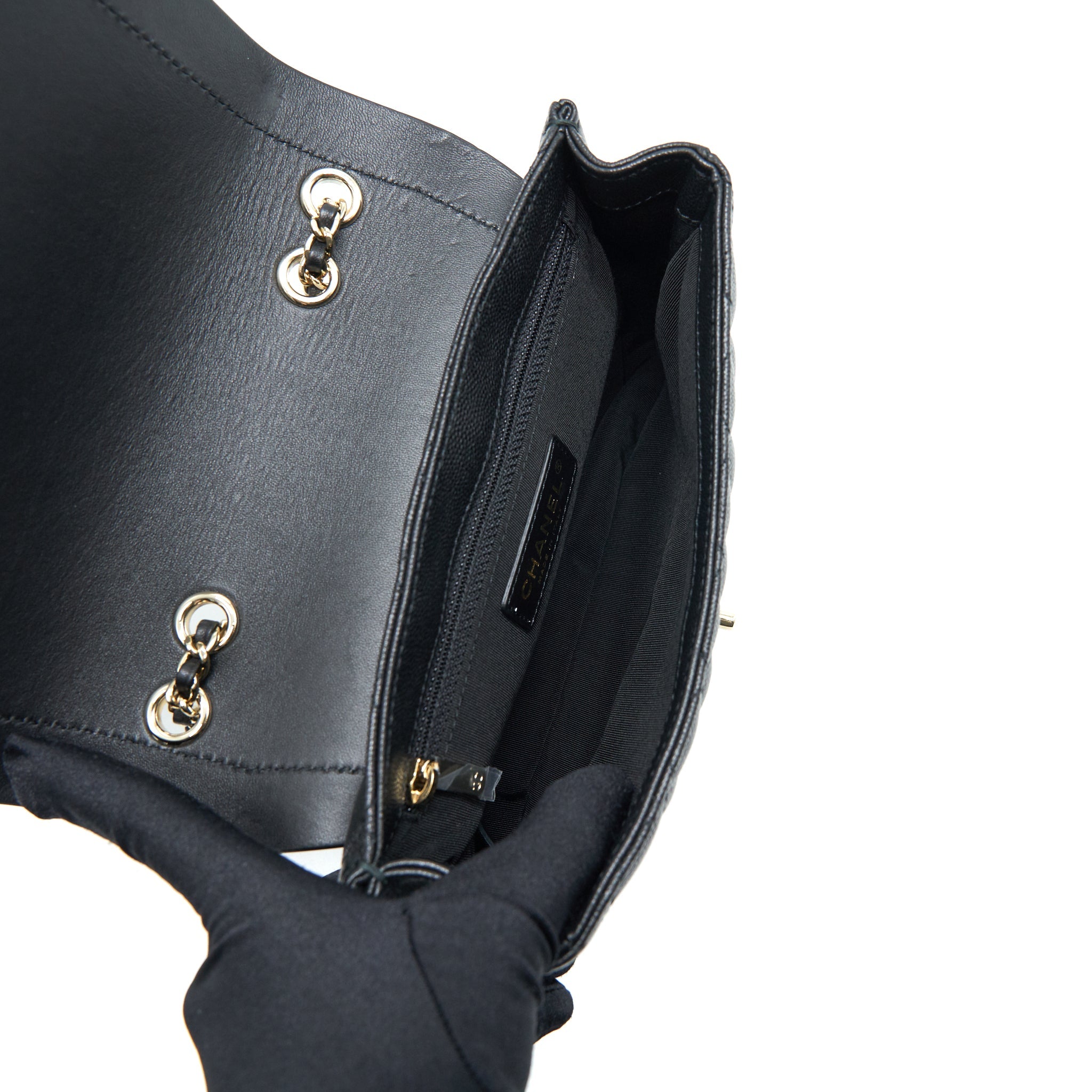 CHANEL FLAP CHAIN BAG BLACK LGHW