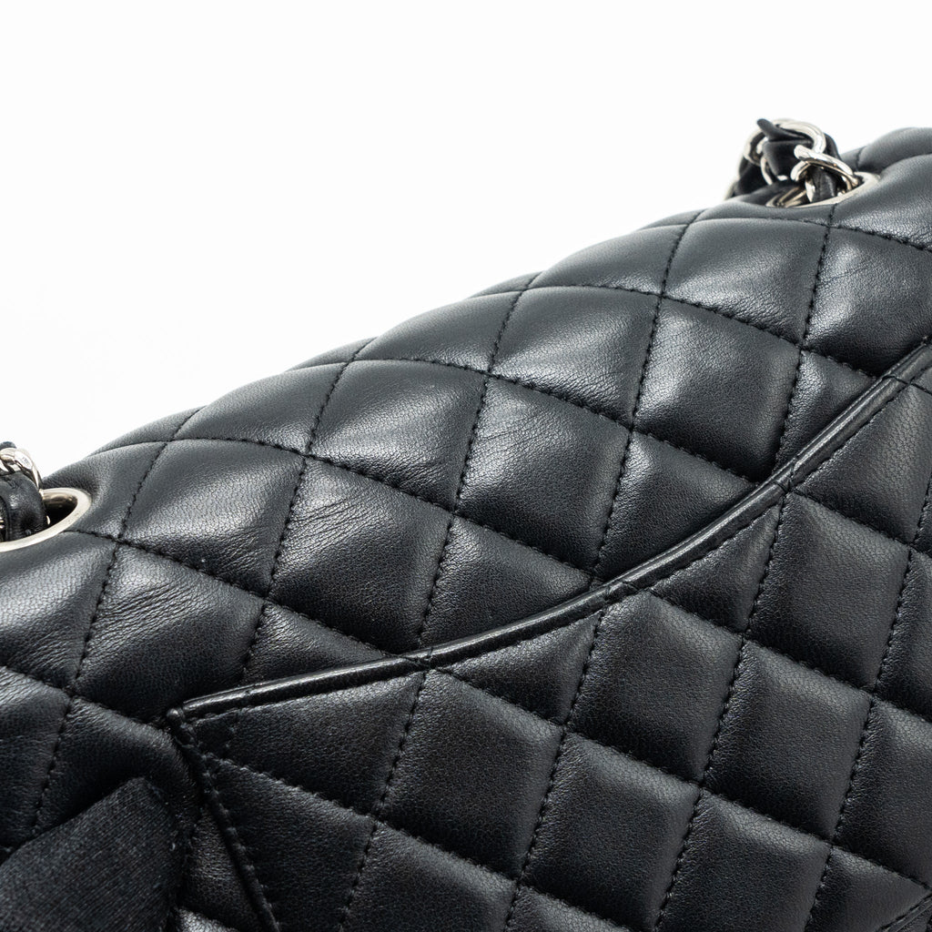 CHANEL CLASSIC MINI RECTANGULAR FLAP BAG LAMBSKIN BLACK SHW