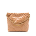 CHANEL SMALL 22 BAG SHINY CALFSKIN CARAMEL GHW (MICROCHIP)