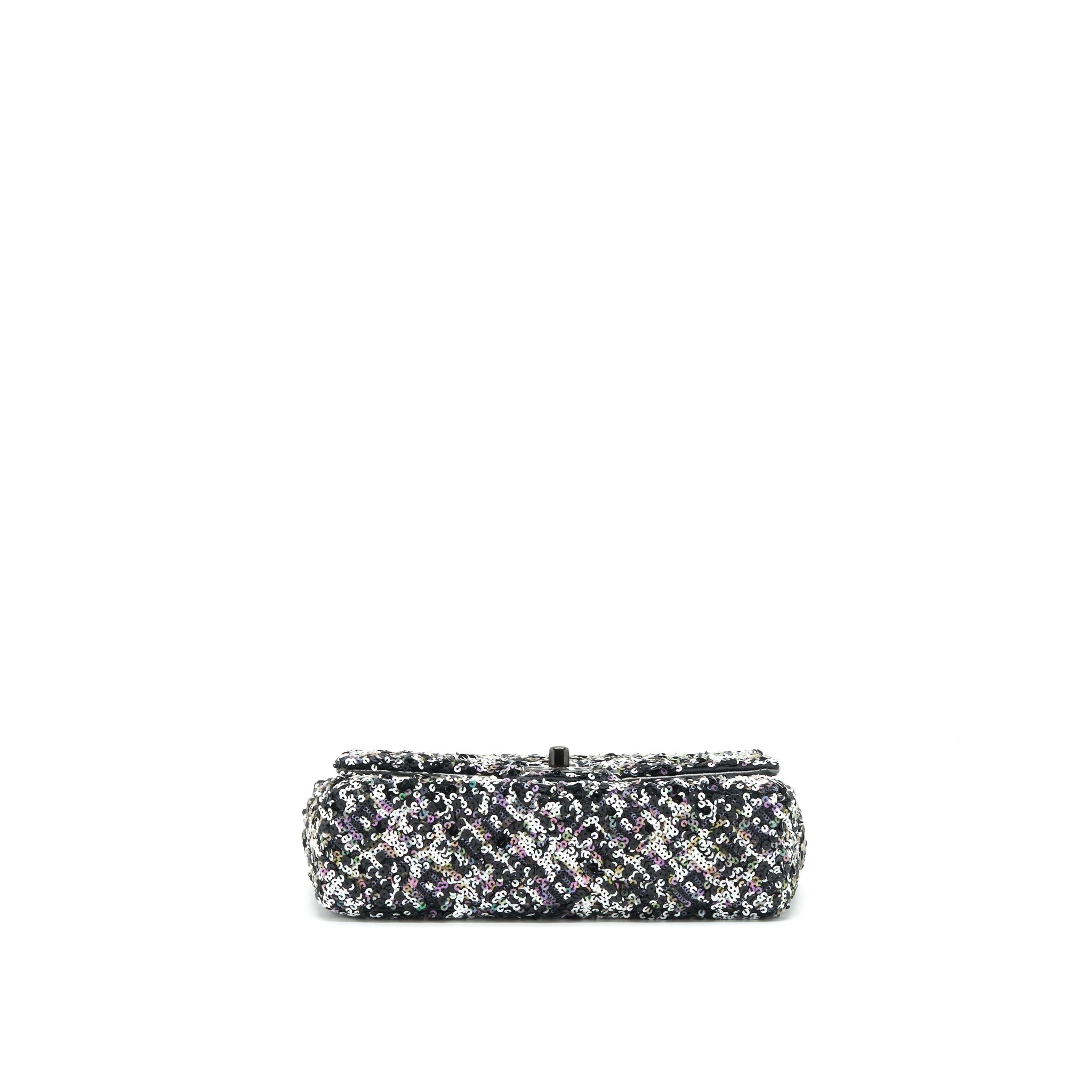 CHANEL MINI RECTANGULAR FLAP BAG SEQUINS MULTICOLOR BLACK HARDWARE