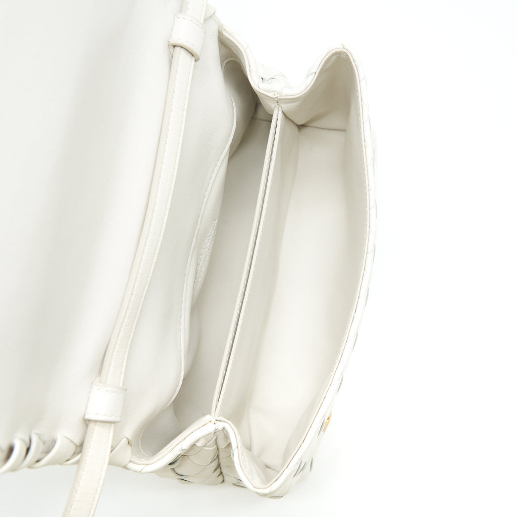 BOTTEGA VENETA CROSSBODY BAG  INTRECCIATO WHITE