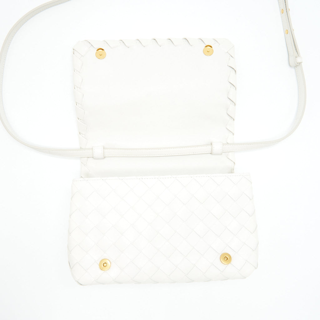BOTTEGA VENETA CROSSBODY BAG  INTRECCIATO WHITE