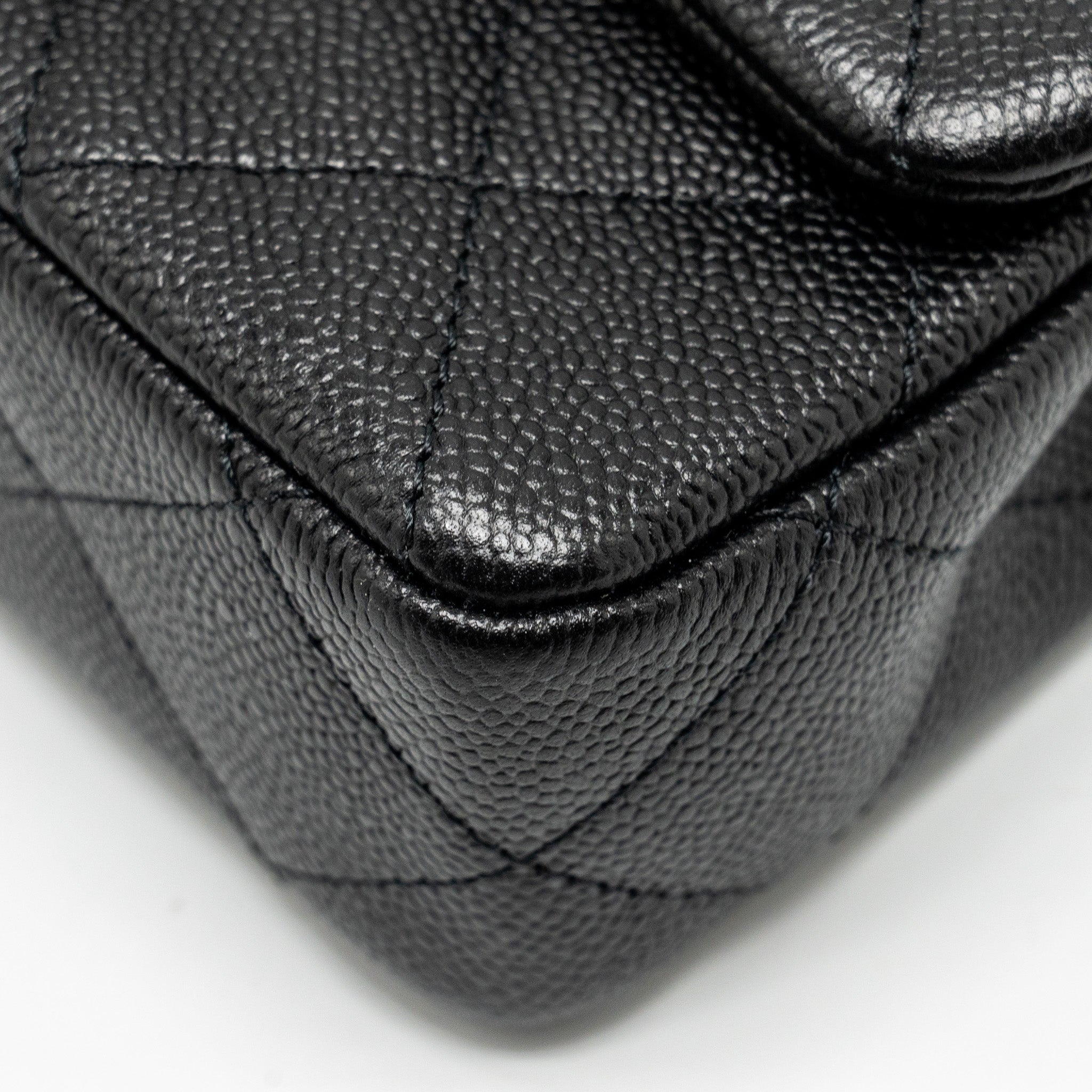 CHANEL COCO LOVE MINI FLAP BAG WITH ADJUSTABLE CHAIN CAVIAR BLACK GHW (MICROCHIP)