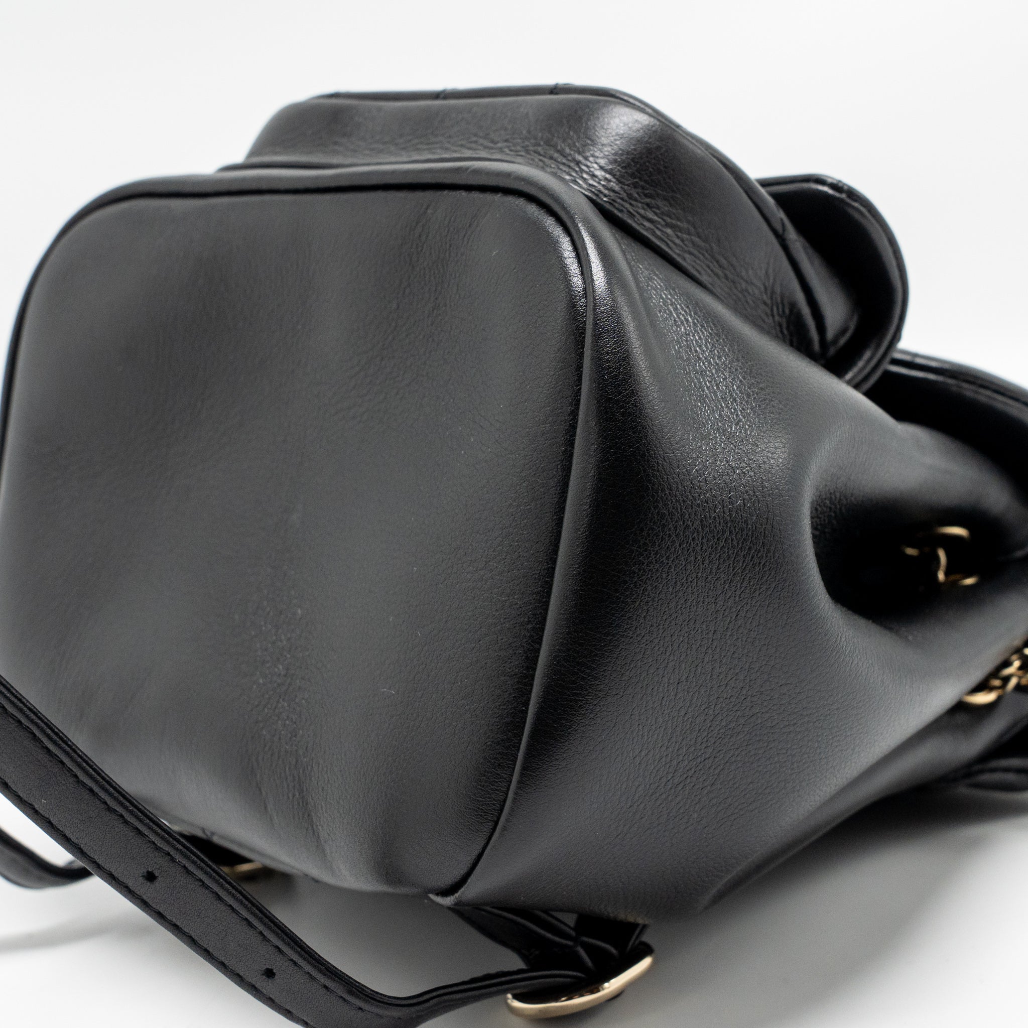 CHANEL MINI DUMA BACKPACK CALFSKIN BLACK LGHW (MICROCHIP)