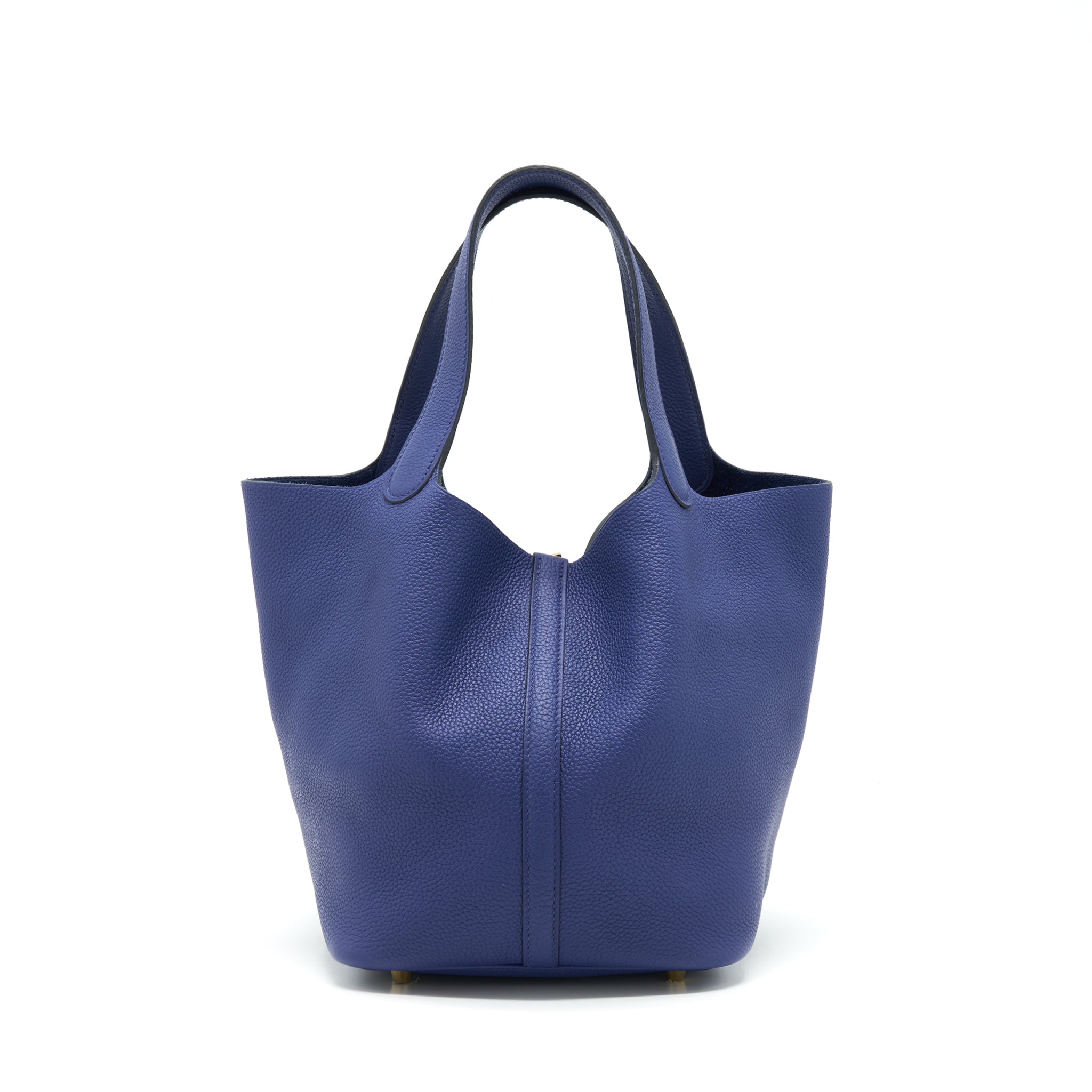 HERMES PICOTIN 22 LOCK BAG TAURILLON MAURICE BLUE SAPHIR GHW