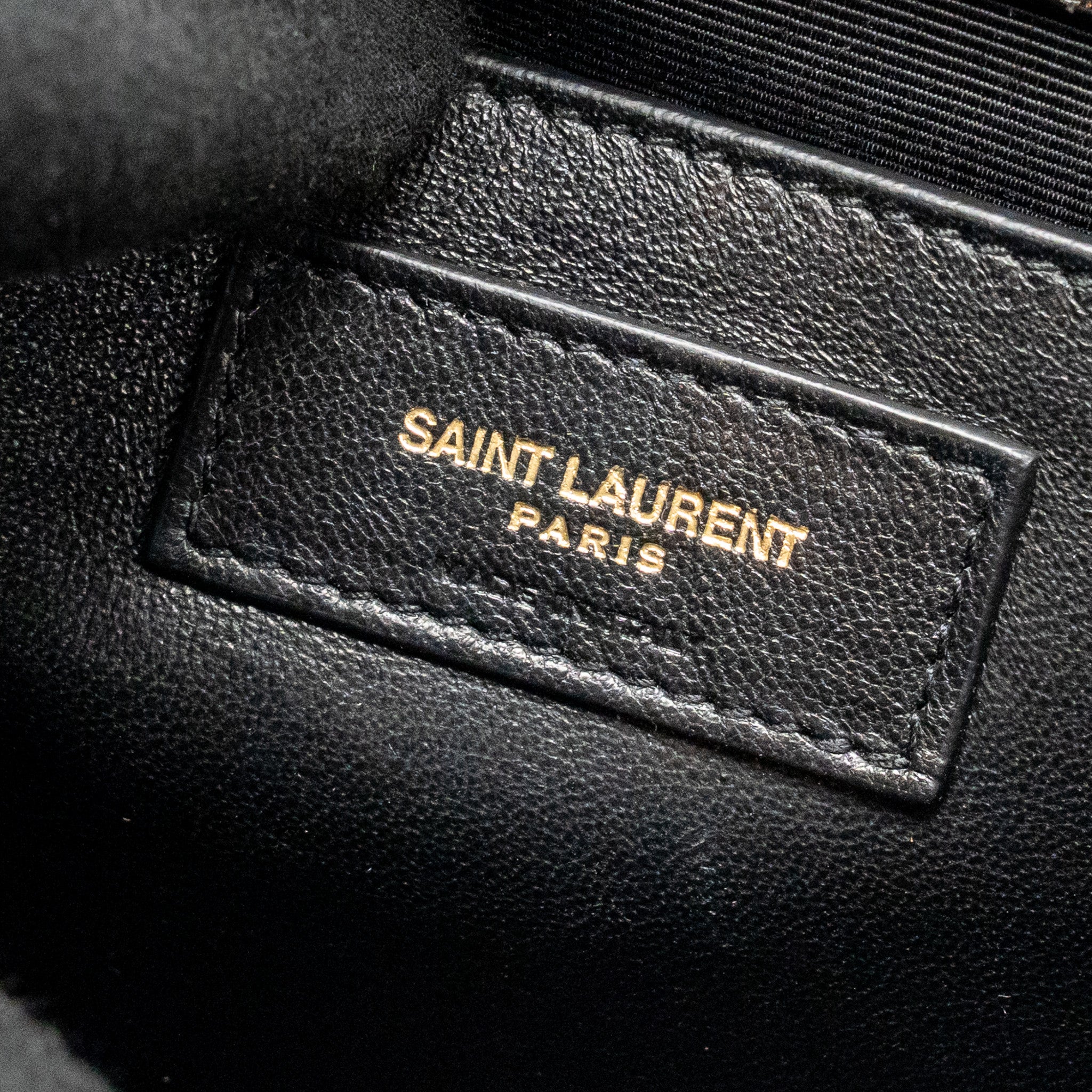 SAINT LAURENT/YSL MEDIUM KATE TASSEL BAG CROC-EMBOSSED CALFSKIN BLACK GHW
