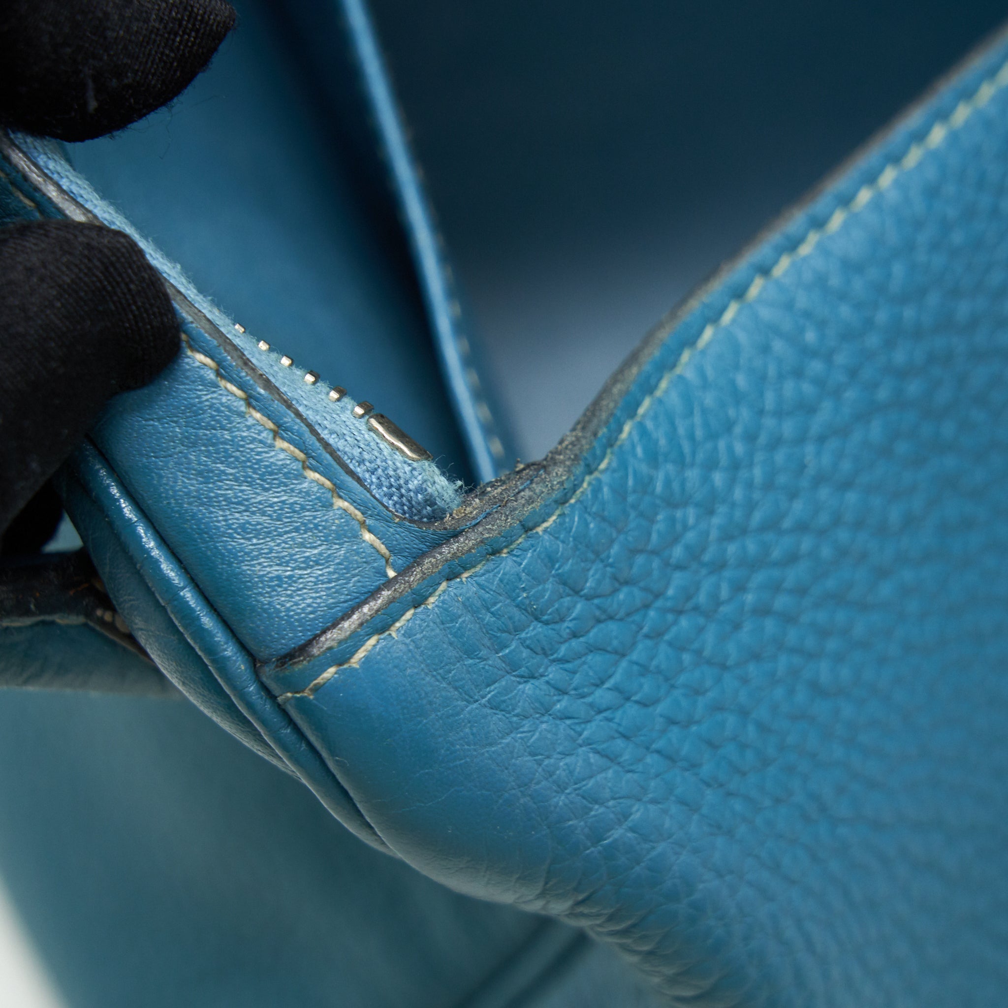 HERMES LINDY 30 BLUE JEAN SHW