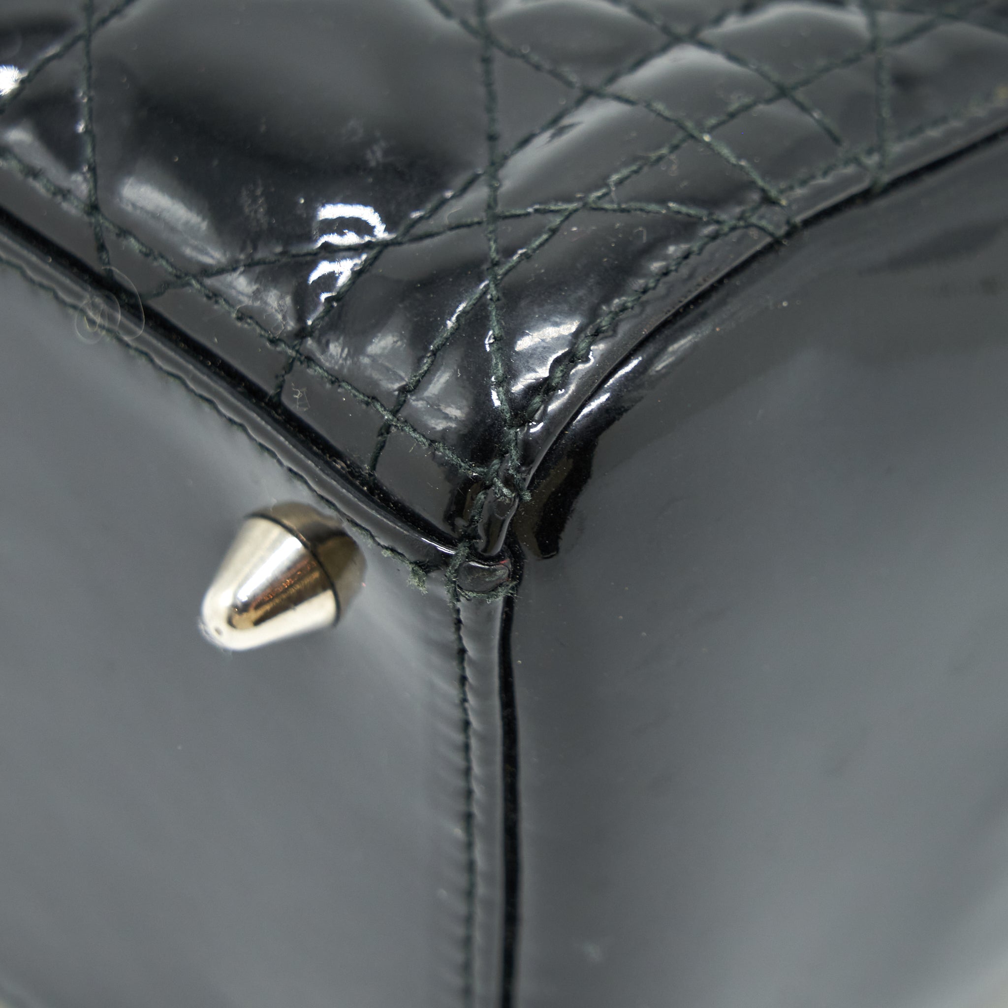 DIOR MEDIUM LADY DIOR PATENT BLACK SHW