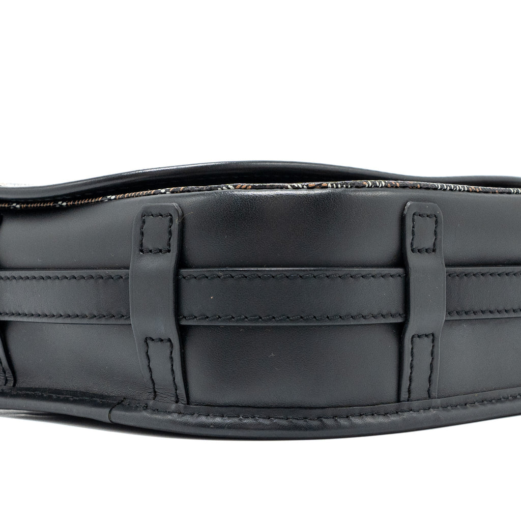 GOYARD BELVEDERE PM MESSENGER BAG GOYARDLINE CANVAS / CALFSKIN BLACK SHW