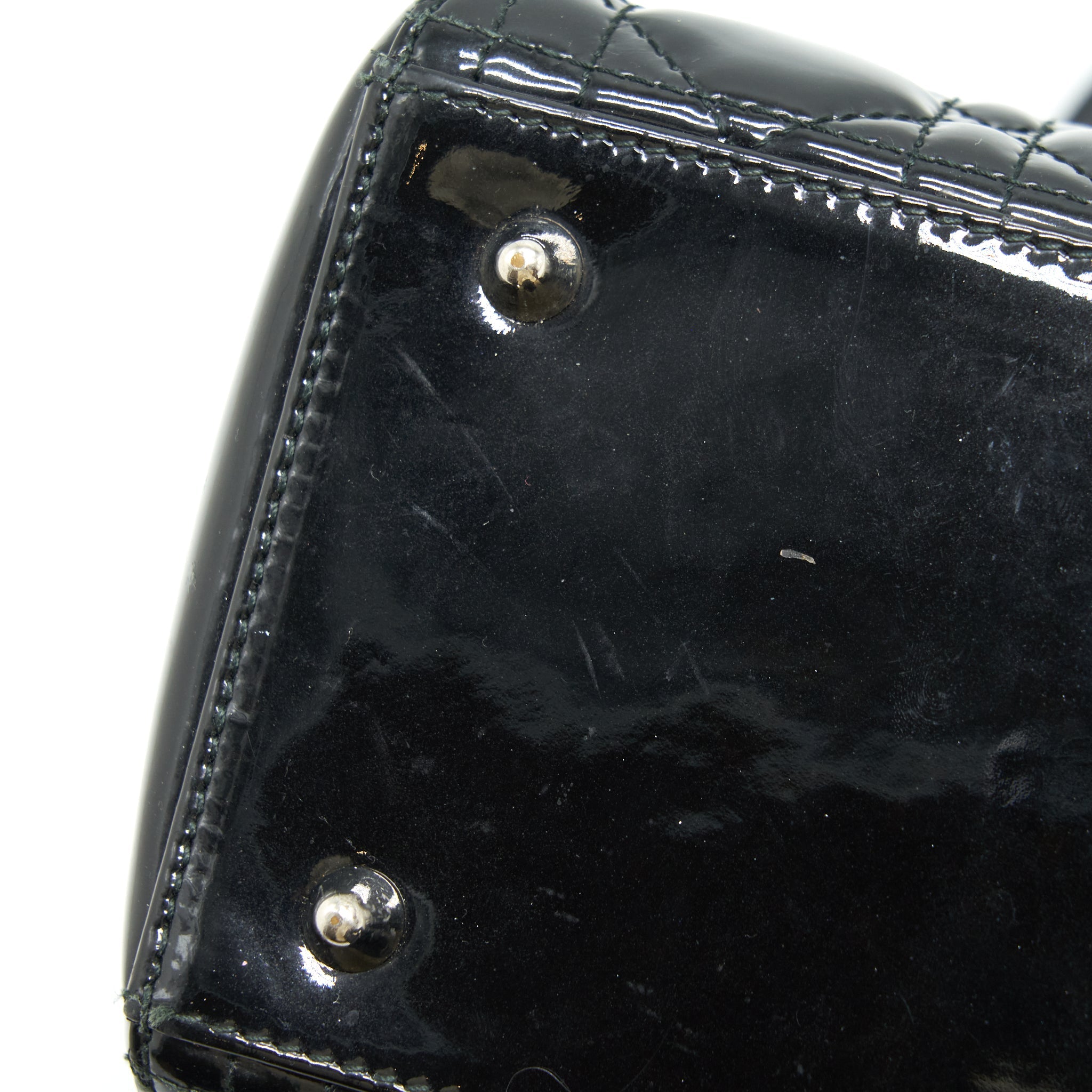DIOR MEDIUM LADY DIOR PATENT BLACK SHW