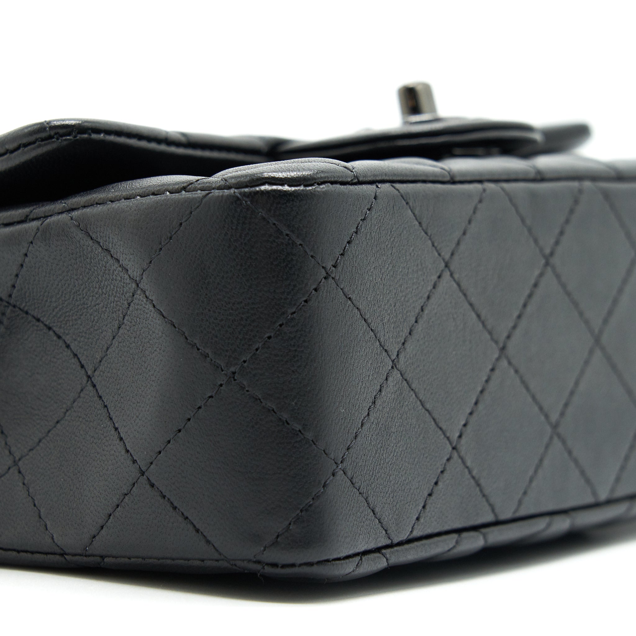 CHANEL MINI RECTANGULAR LAMBSKIN BLACK SO BLACK