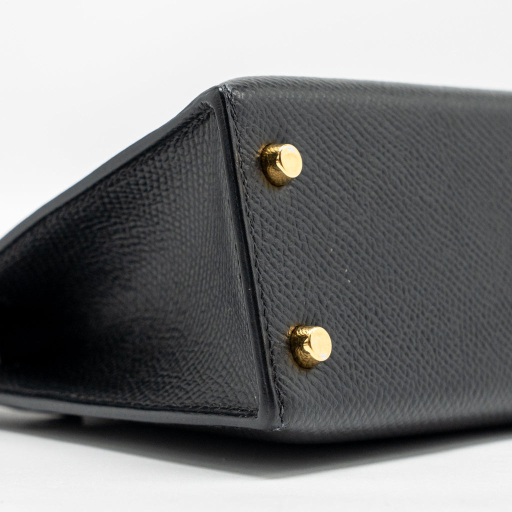HERMES MINI KELLY II EPSOM BLACK GHW