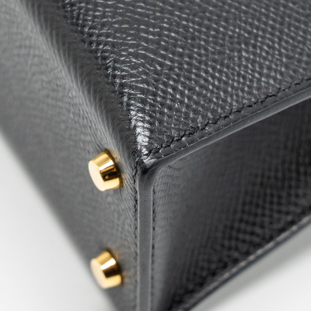 HERMES MINI KELLY II EPSOM BLACK GHW