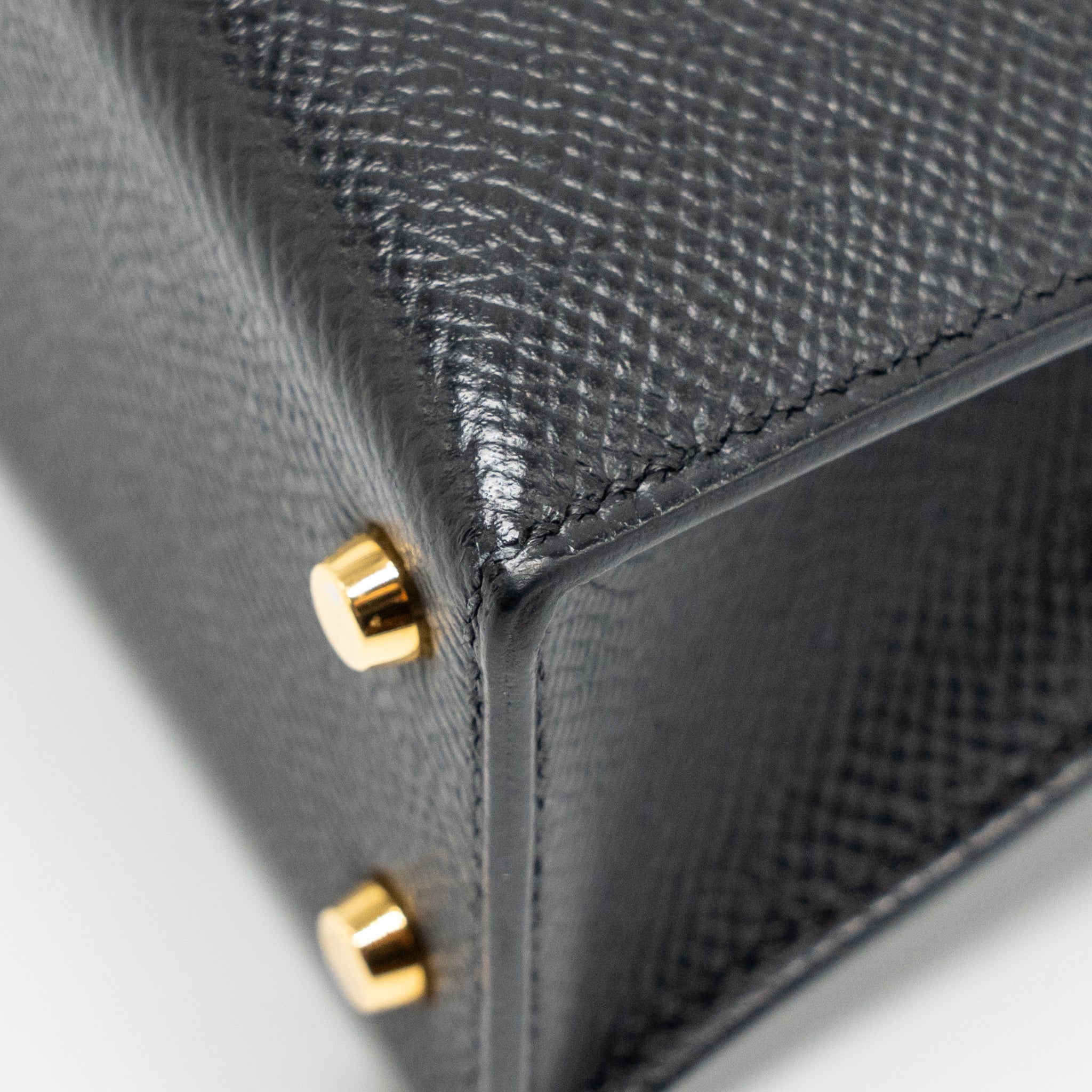 HERMES MINI KELLY II EPSOM BLACK GHW