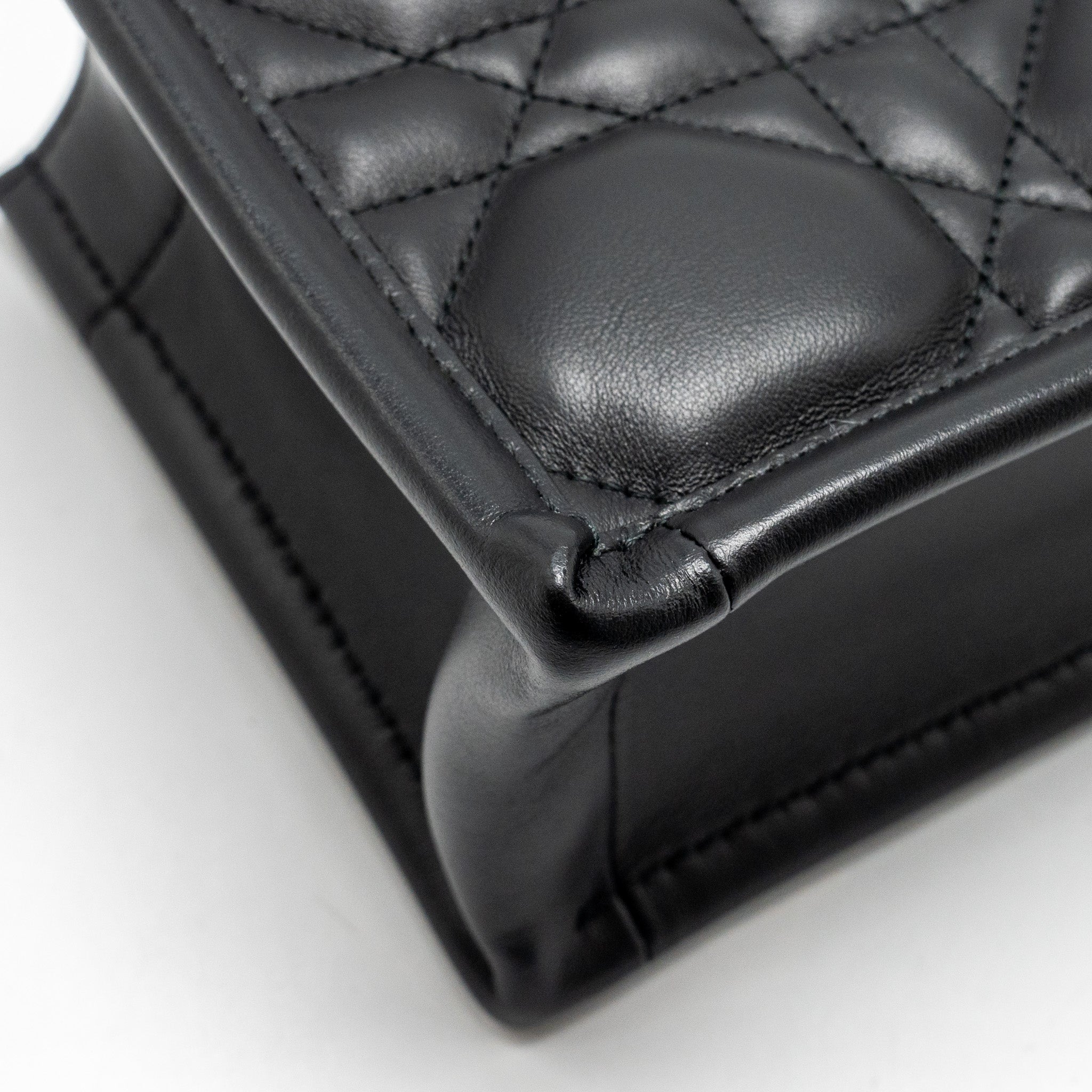 DIOR DIORAMOUR MINI DIOR BOOK TOTE MACROCANNAGE CALFKSIN BLACK LGHW