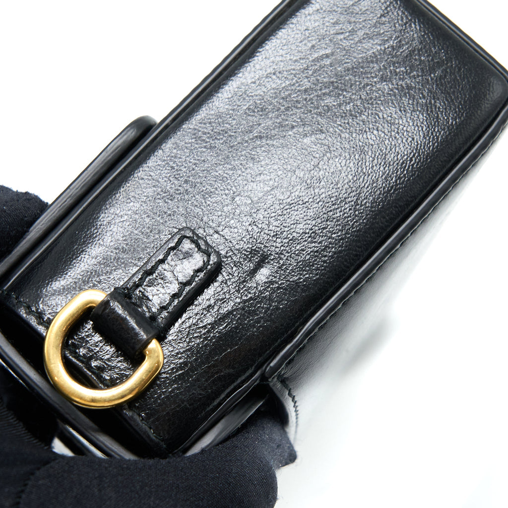 DIOR 30 MONTAIGNE MINI BOX BAG LAMBSKIN BLACK GHW