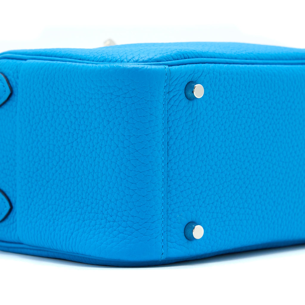 HERMES MINI LINDY CLEMENCE BLUE SHW
