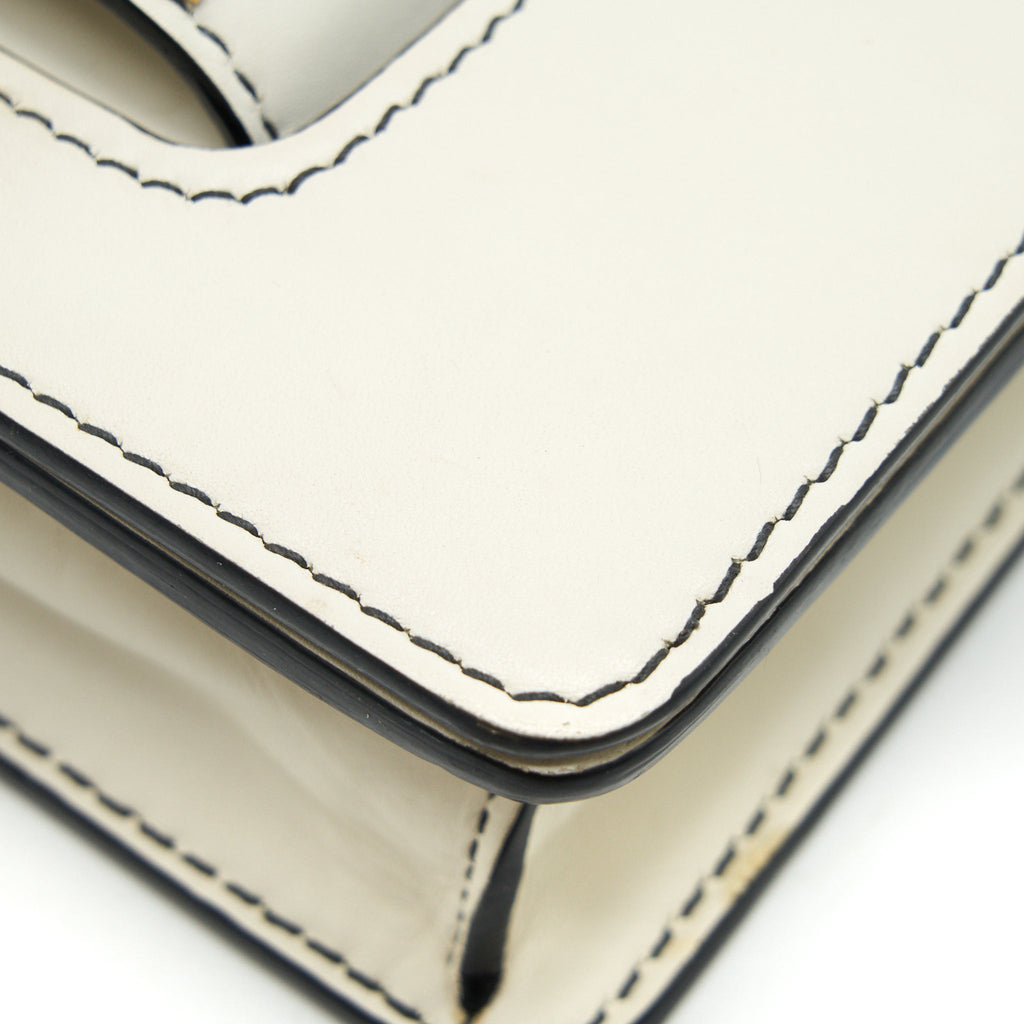 DIOR J'ADIOR MEDIUM FLAP BAG WITH CHAIN WHITE GHW
