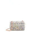 CHANEL MINI RECTANGULAR FLAP BAG TWEED MULTICOLOUR LGHW
