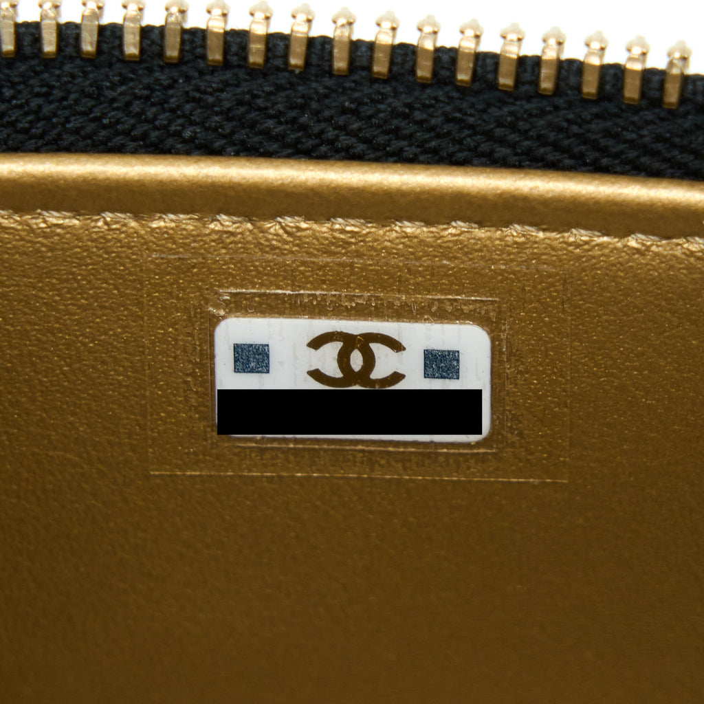 CHANEL 22B PEARL CRUSH MINI VANITY WITH CHAIN LAMBSKIN BLACK GHW