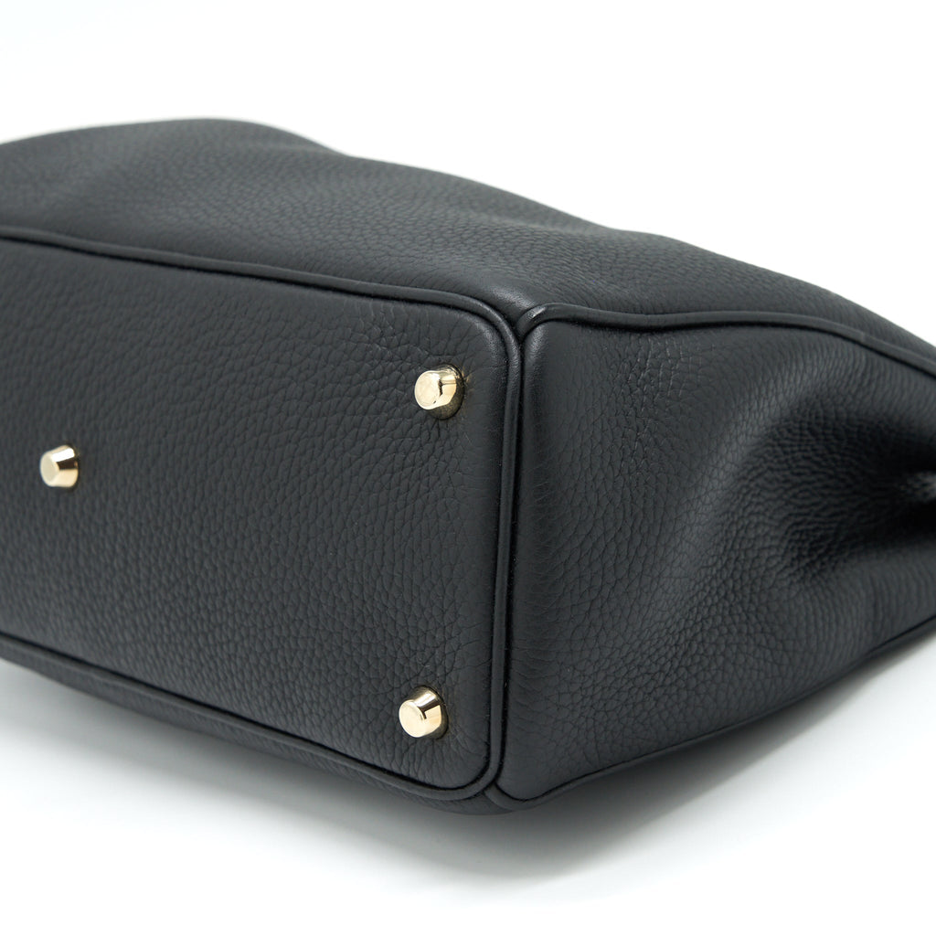 DIOR DIORISSIMO GRAINED LEATHER BLACK/ FUSHIA GHW