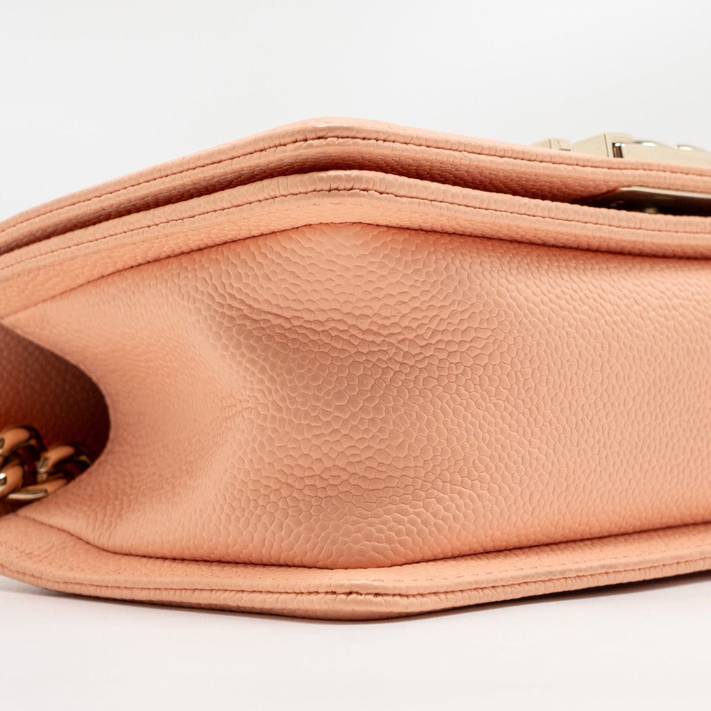 CHANEL SMALL BOY BAG CAVIAR LIGHT PINK LGHW