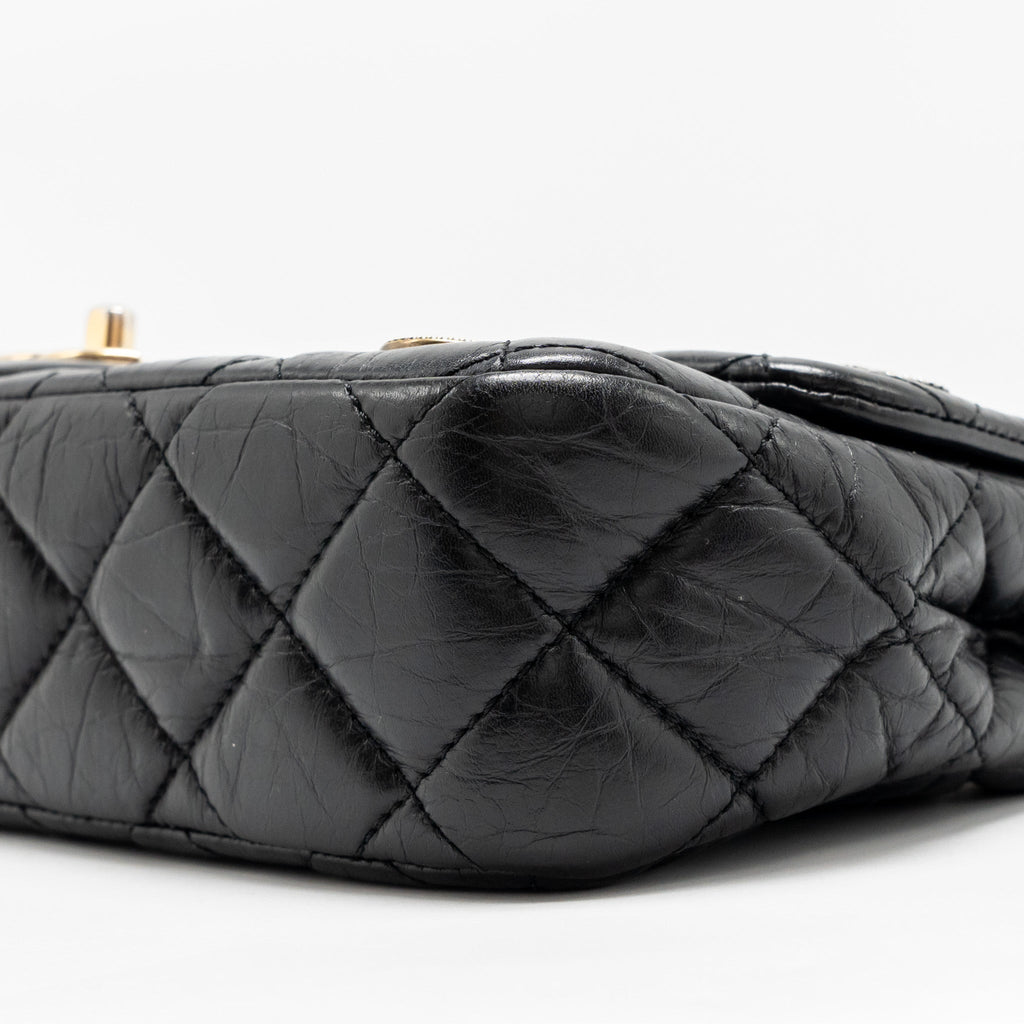 CHANEL MEDALLION QUILTED FLAP BAG AGED CALFSKIN BLACK MULTICOLOUR HARDWARE